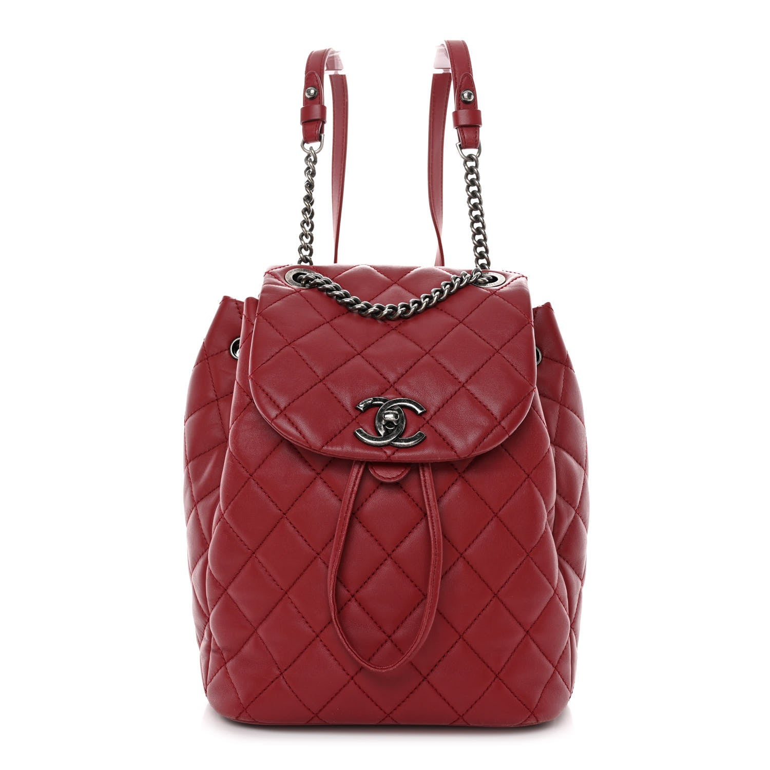 Chanel Lambskin Quilted Daily Supple Backpack Dark Red 1 of 11