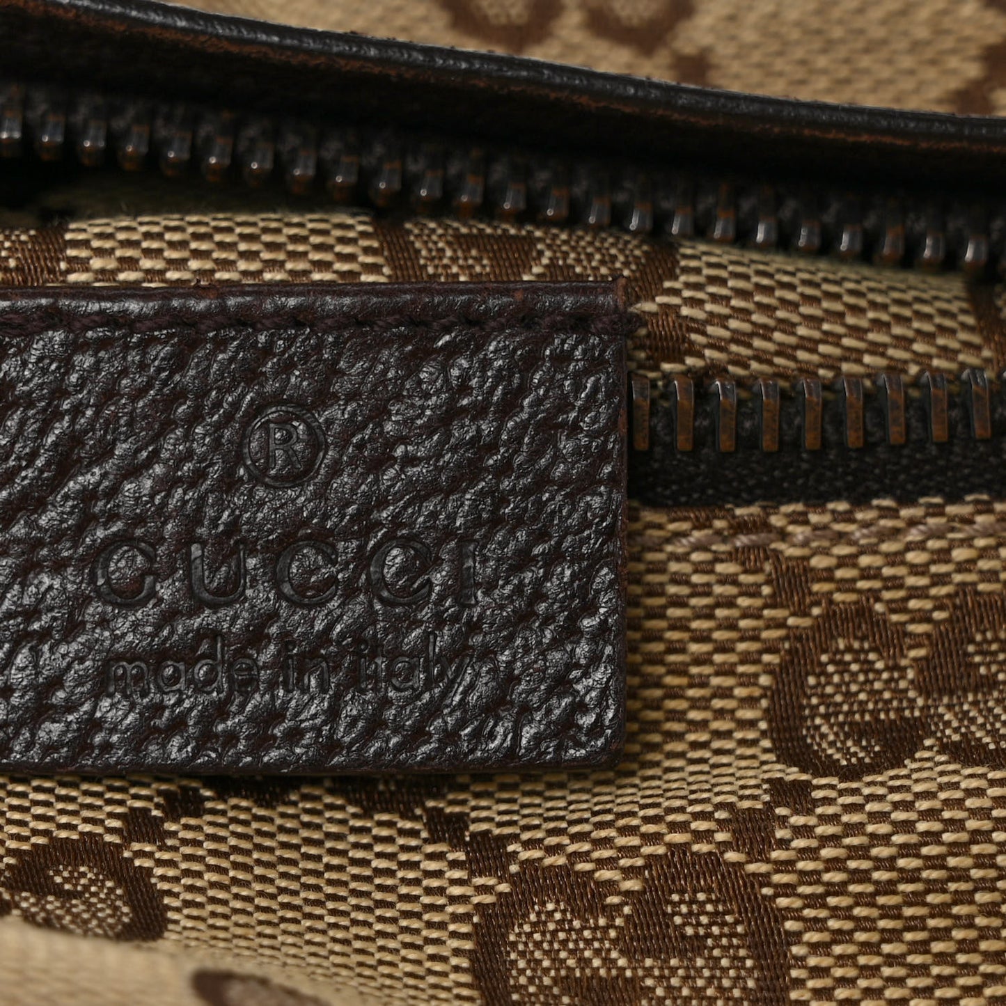 GG Monogram Double Pocket Belt Bag Dark Brown
