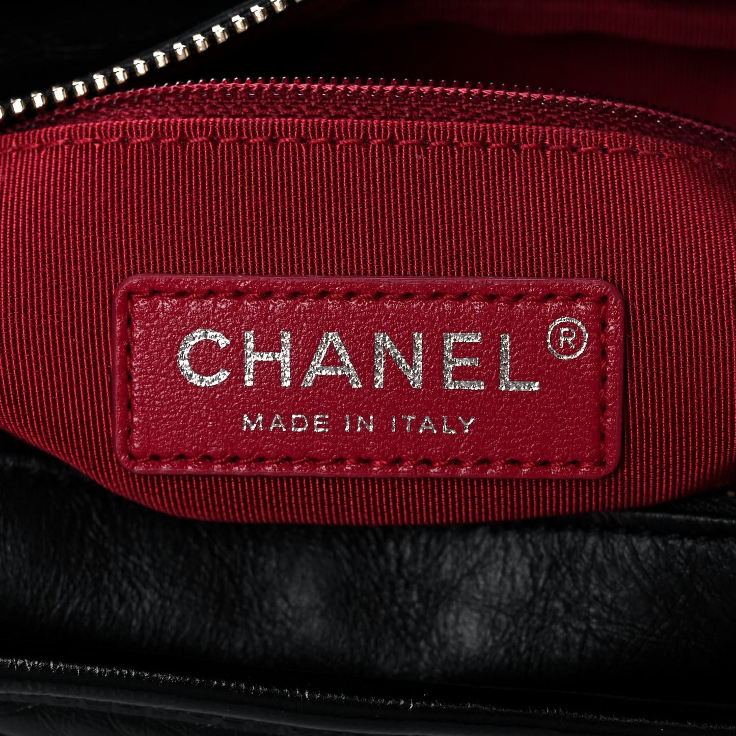 Aged Calfskin Quilted Small Gabrielle Logo Hobo Black