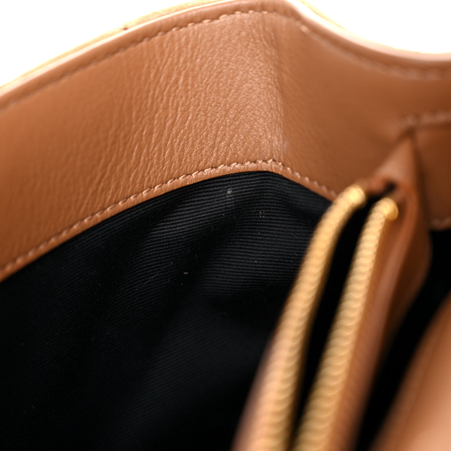 Suede Matelasse Chevron Monogram Medium College Bag Cinnamon