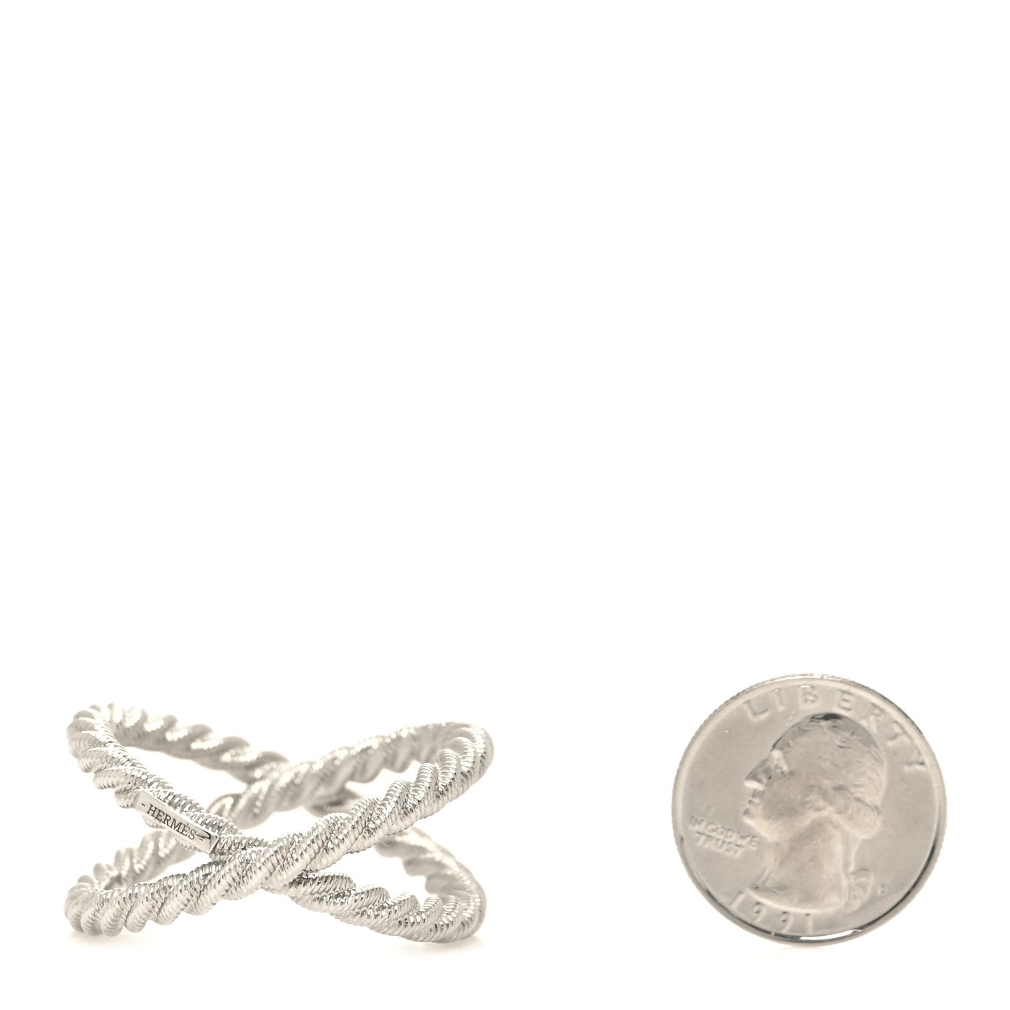 Brass Cord Scarf Ring Silver