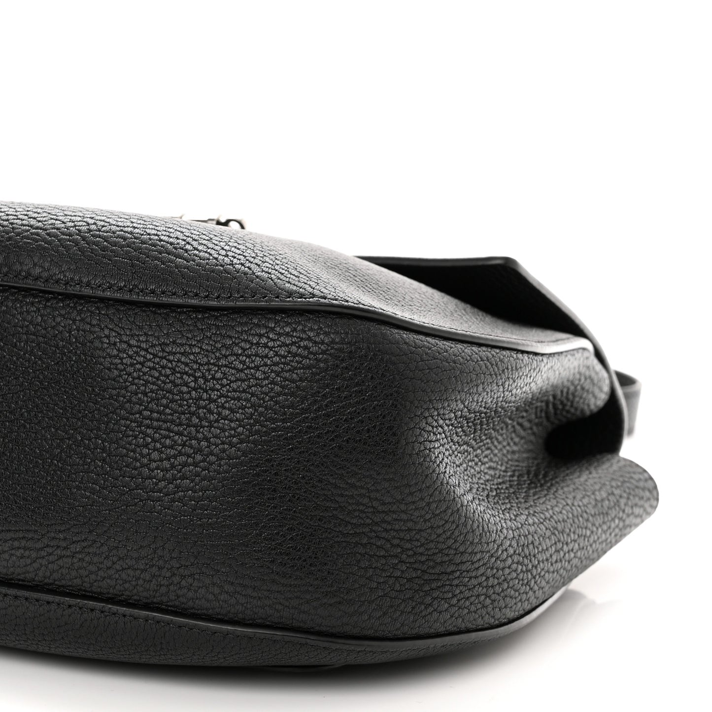 Grained Lambskin Medium Drew Shoulder Bag Black