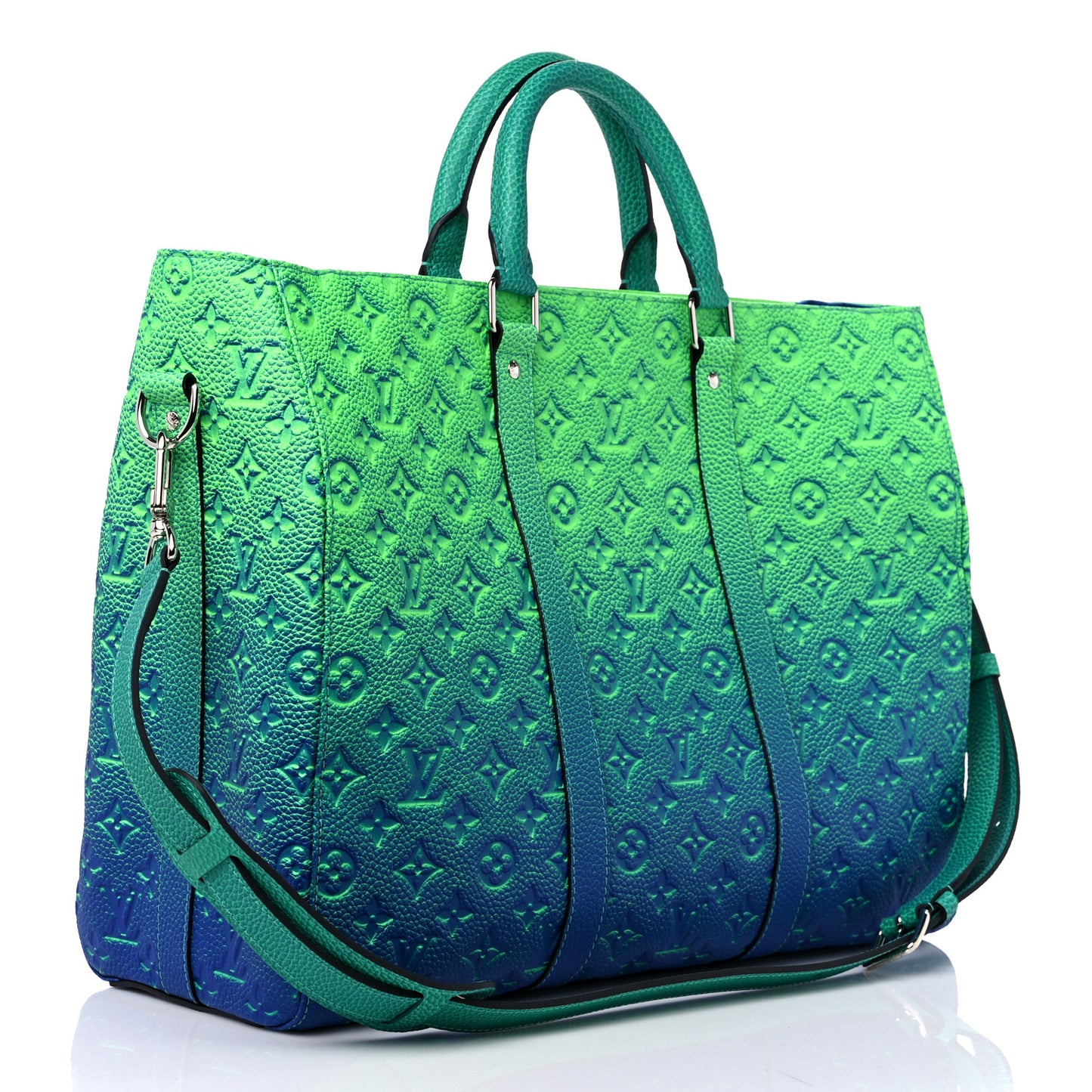 Taurillon Illusion Keepall Tote Bleu Vert