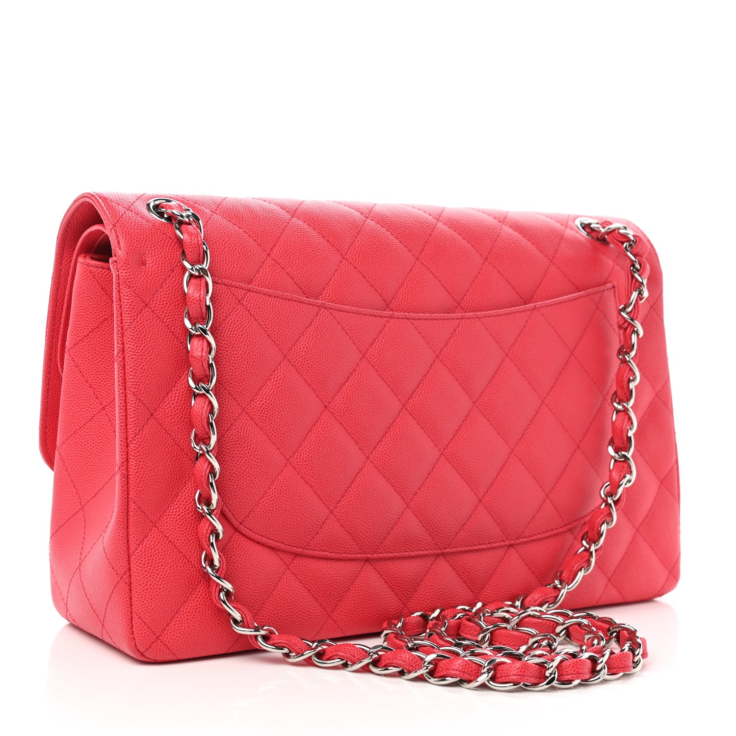 Chanel Caviar Quilted Jumbo Double Flap Dark Pink 2 of 10