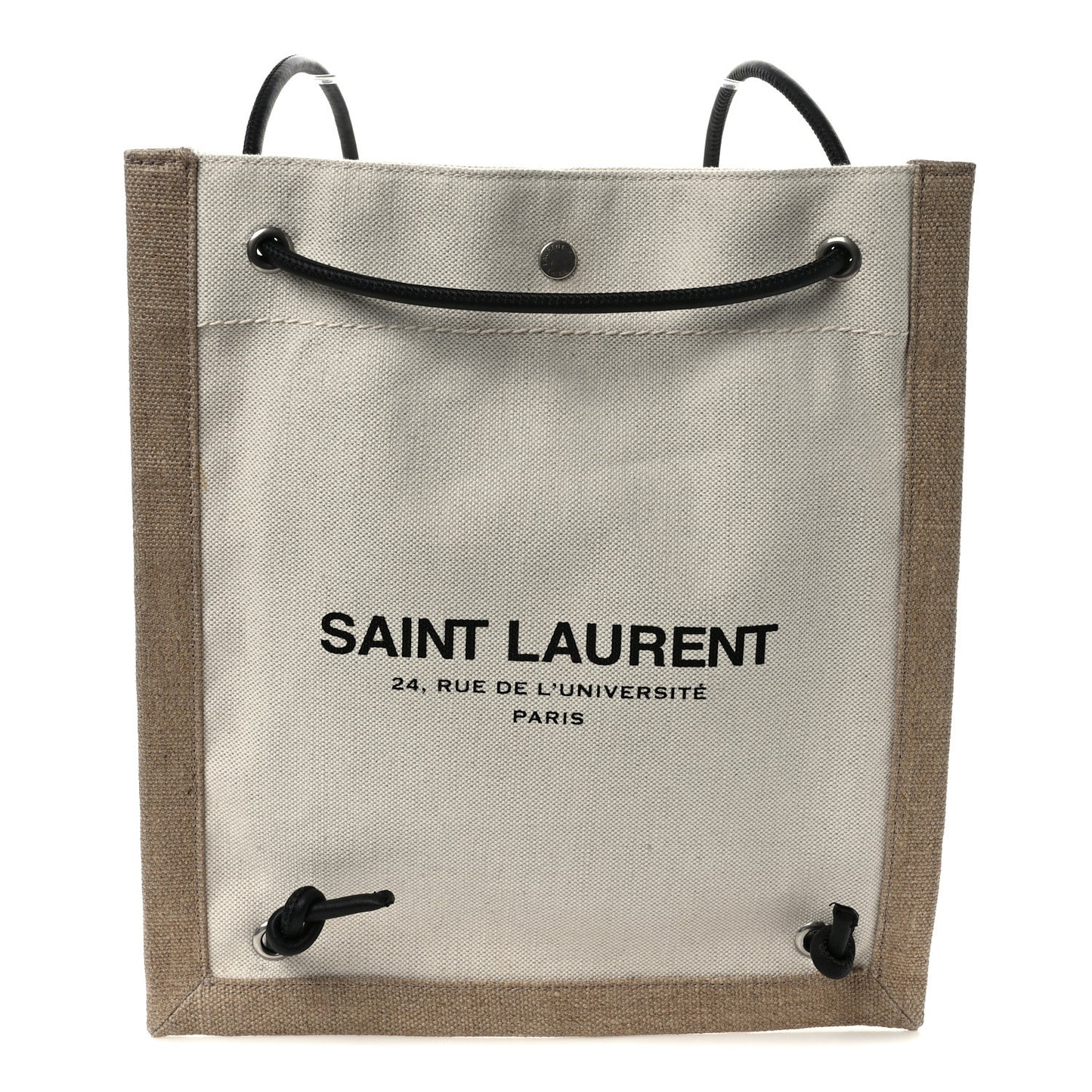 Linen Calfskin Rive Gauche Backpack Greggio Natural
