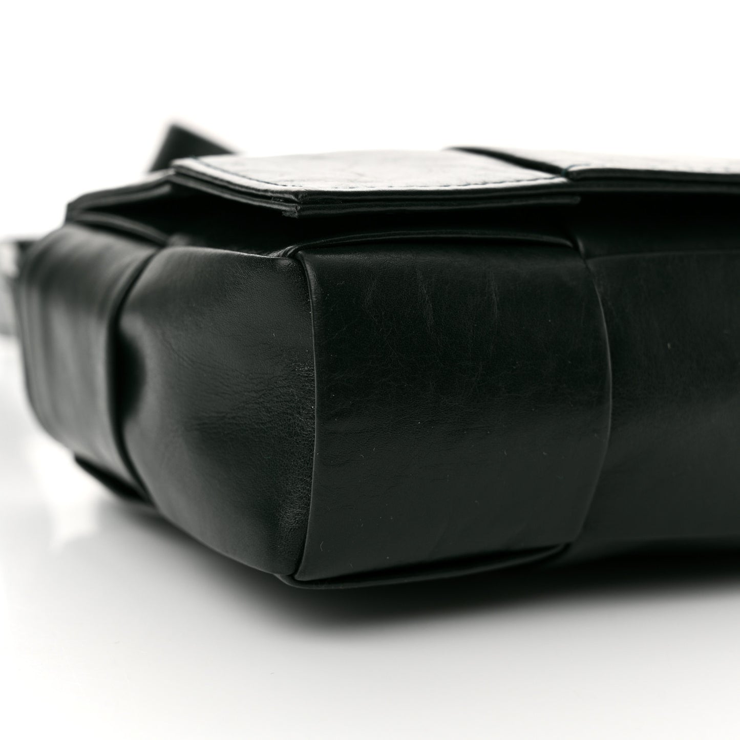 Paper Calfskin Maxi Intreccio Extra Mini Cassette Crossbody Bag Black