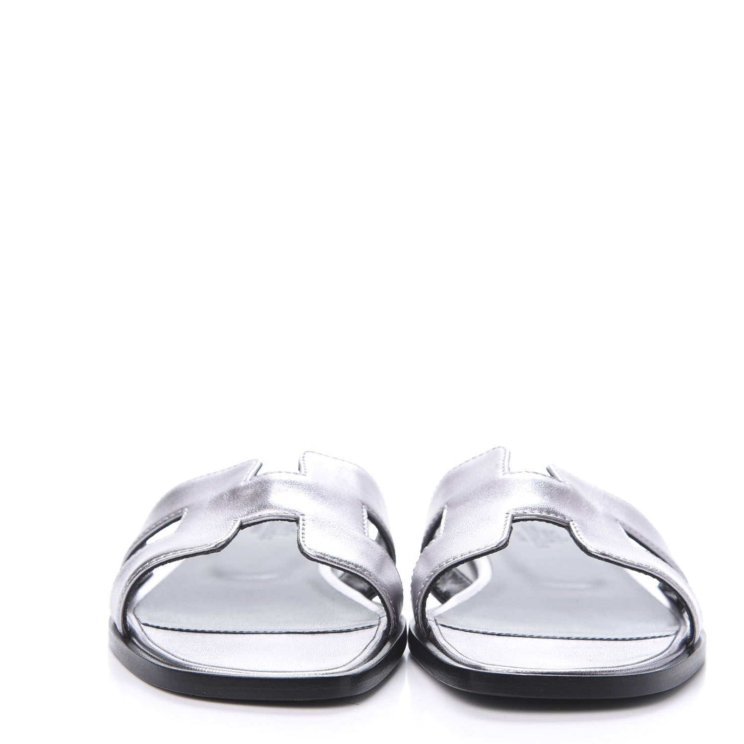 Hermes Metallic Nappa Oran Sandals 36 Argent 2 of 7