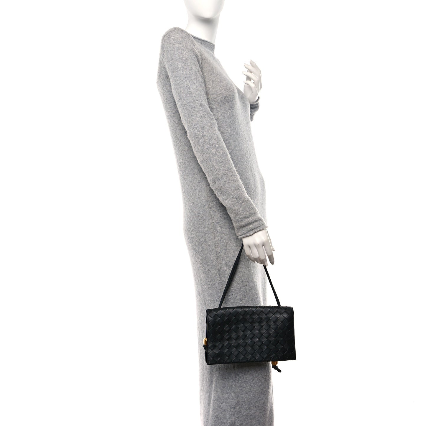 Nappa Intrecciato Trio Pouch On Strap Black