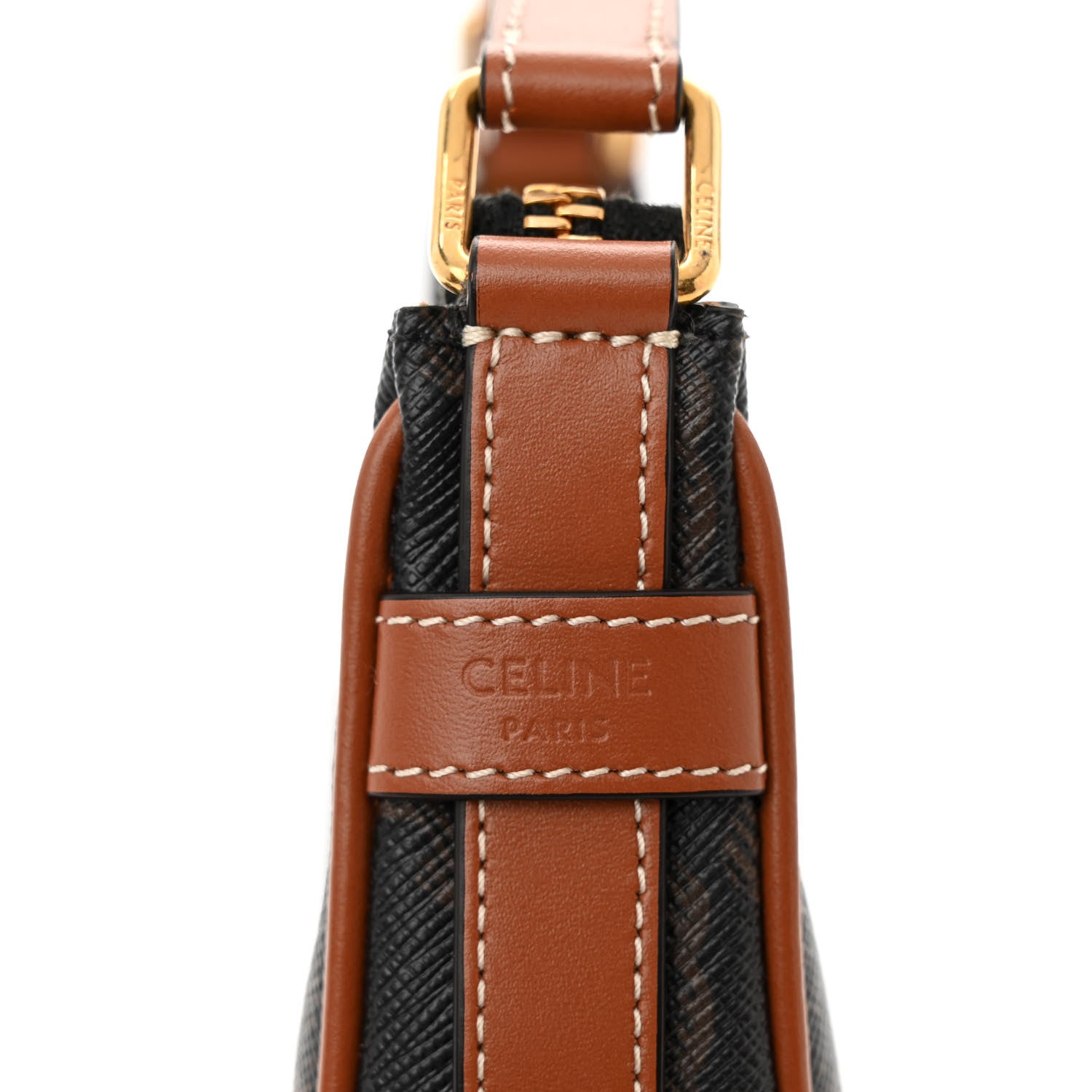 Celine Canvas Calfskin Mini Ava Triomphe Shoulder Bag Tan 6 of 9