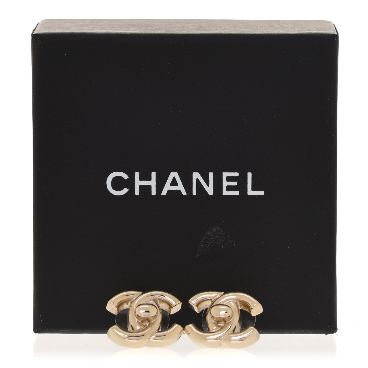 Metal CC Turnlock Earrings Gold
