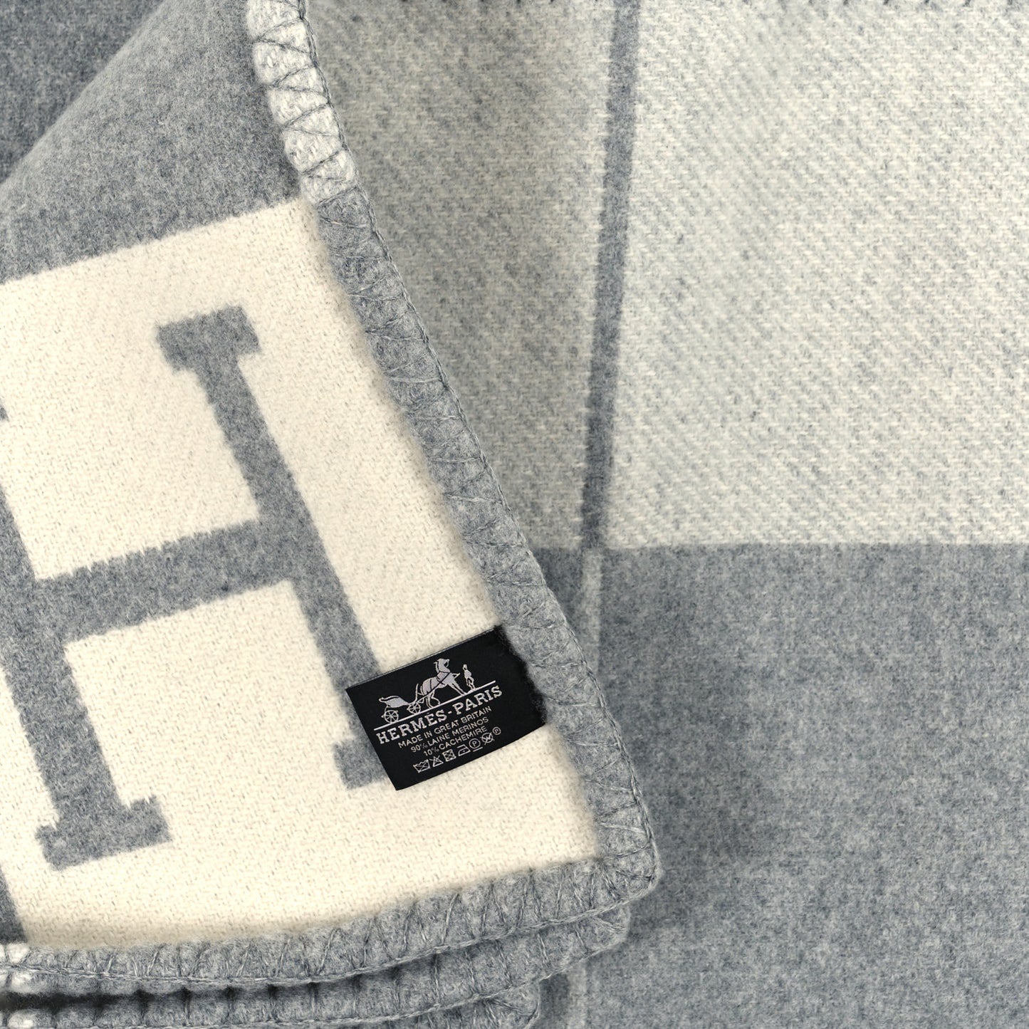 Wool Cashmere Avalon III Blanket Ecru Gris Clair