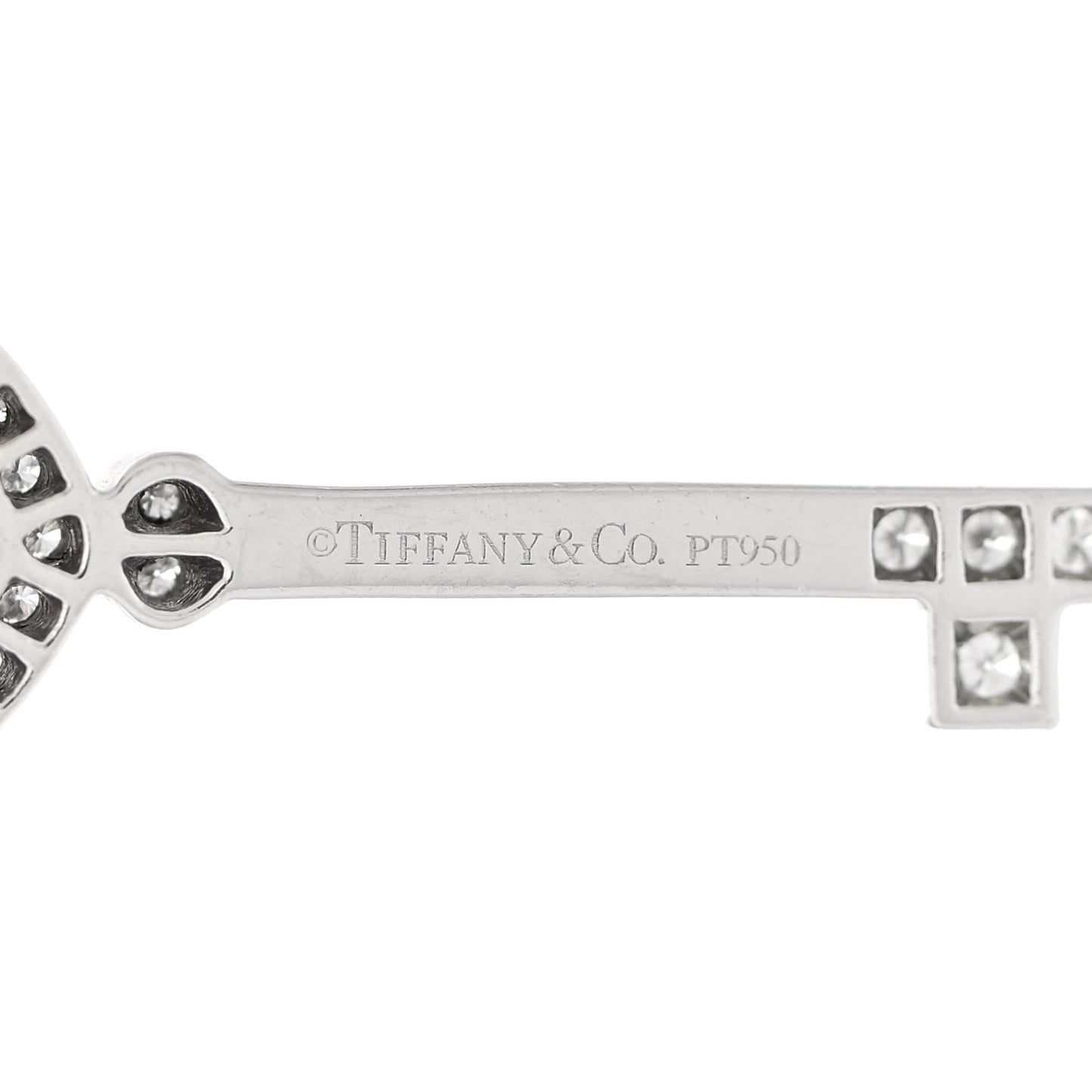 Platinum Diamond Heart Key Pendant