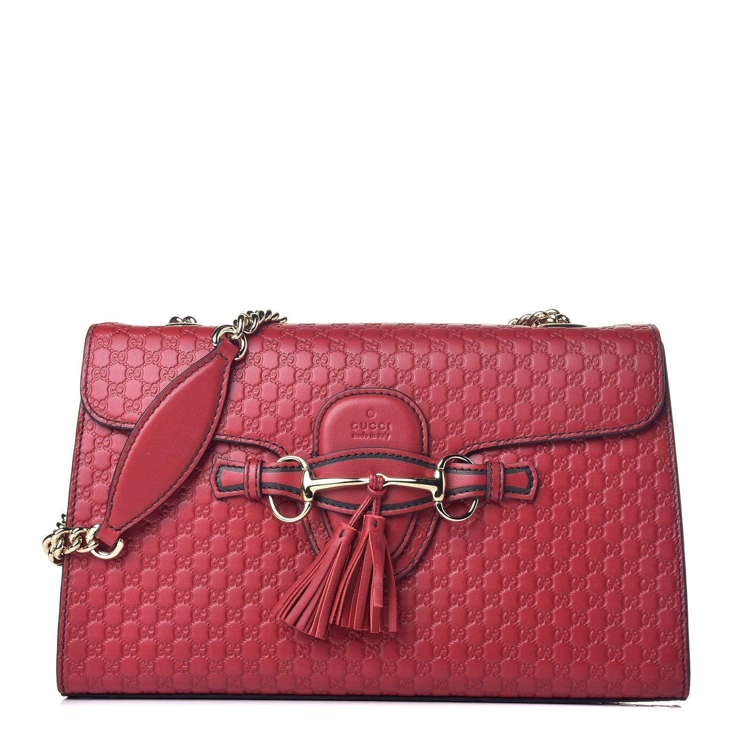 Gucci Microguccissima Medium Emily Chain Shoulder Bag Red 1 of 8