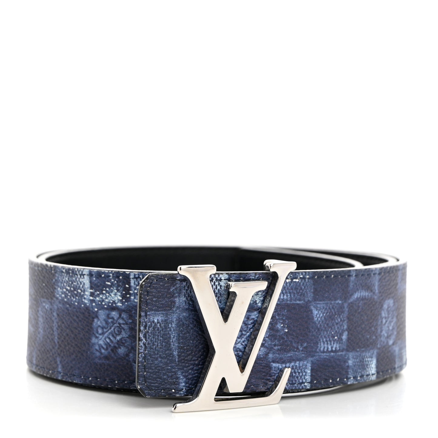 Damier Salt 40mm LV Initiales Reversible Belt 90 36 Blue