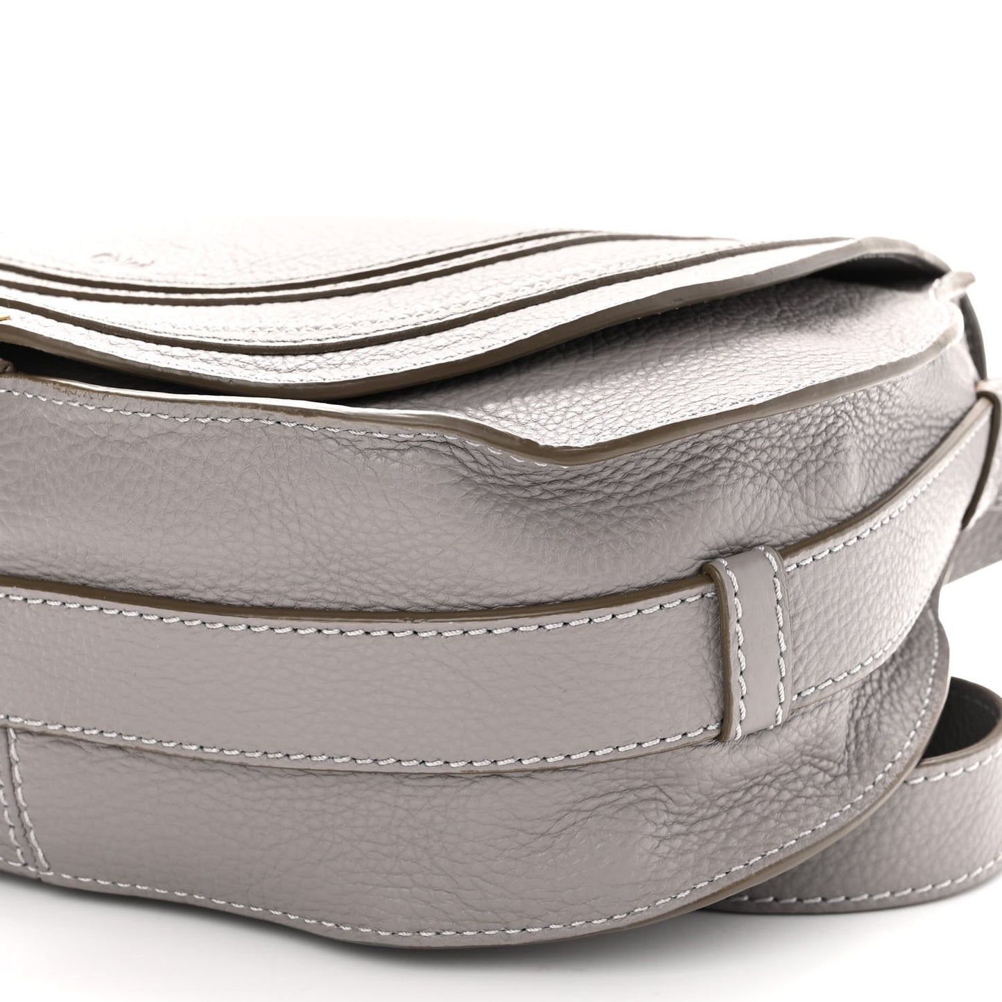 Calfskin Medium Marcie Round Crossbody Bag Cashmere Grey