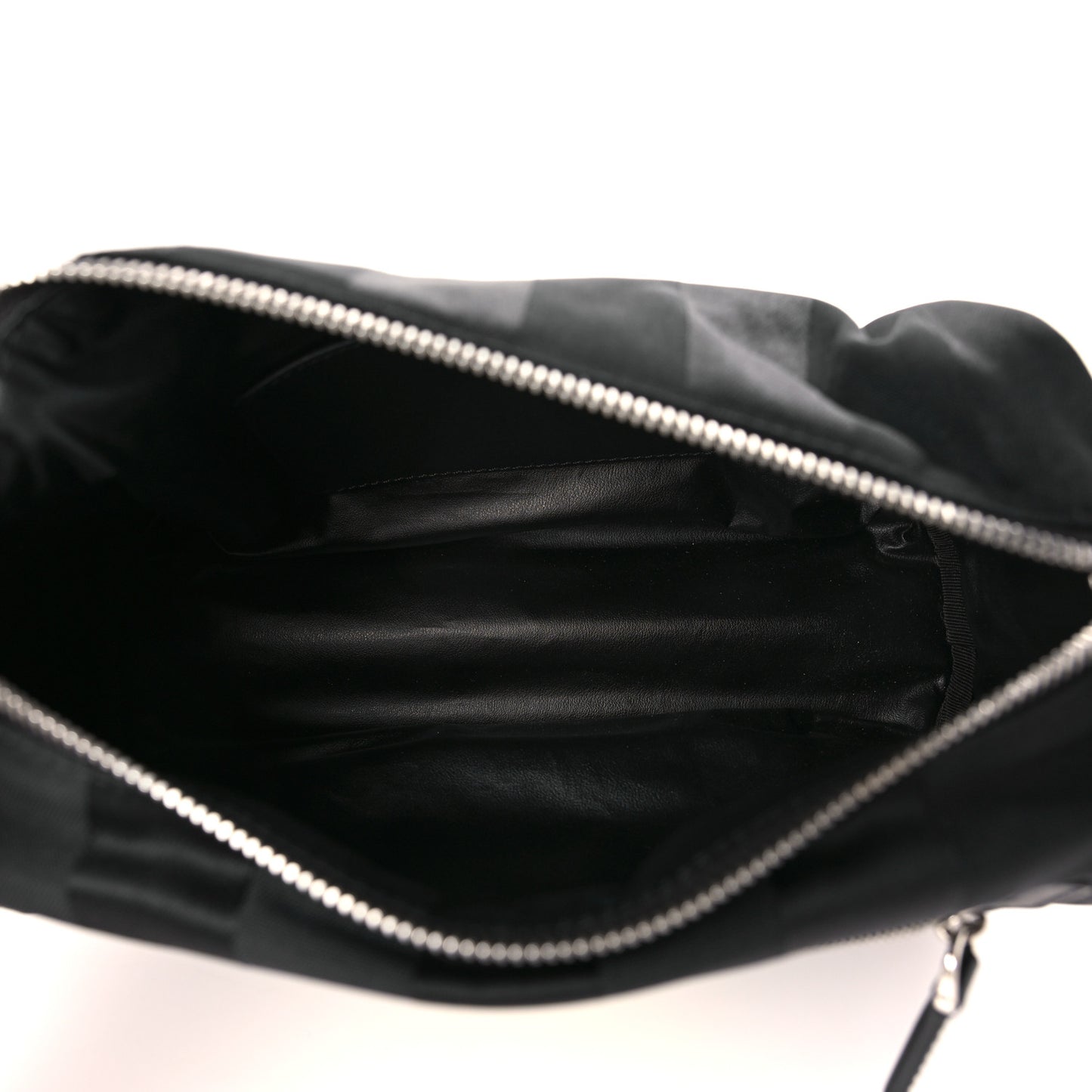Recycled Nylon Vitello Grace Light Pequin Logo Travel Pouch Black Sunflower