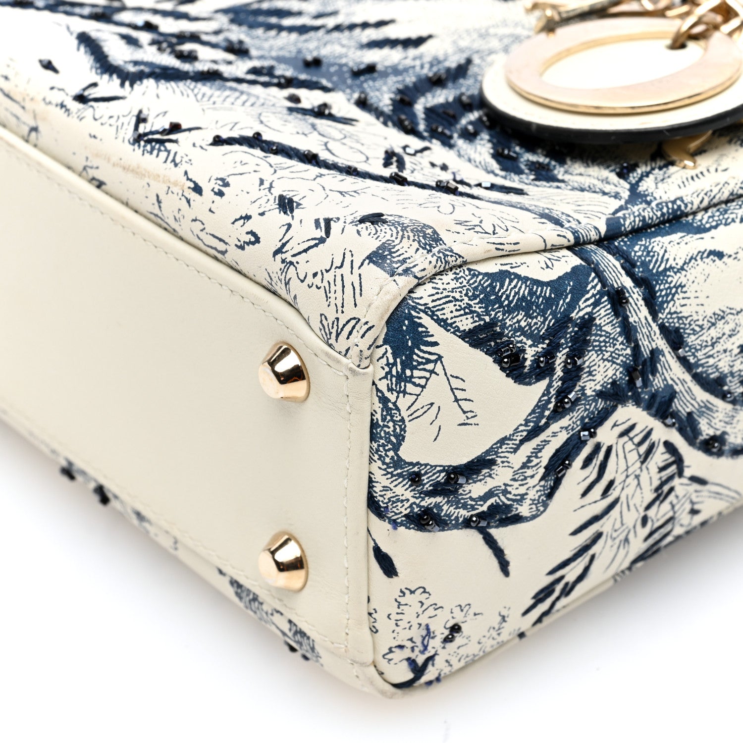 Christian Dior Calfskin Toile de Jouy Mini Lady Dior Blue 9 of 10