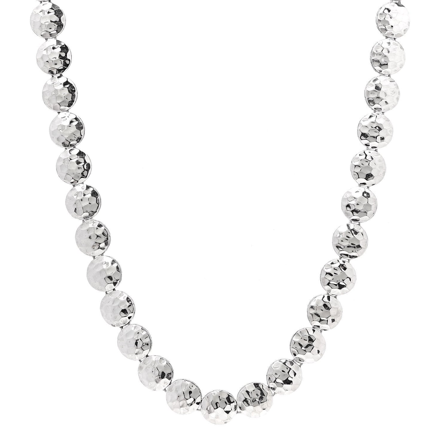 Sterling Silver Dot Hammered Link Necklace