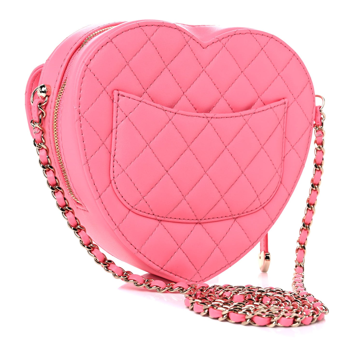 Lambskin Quilted CC In Love Heart Bag Pink