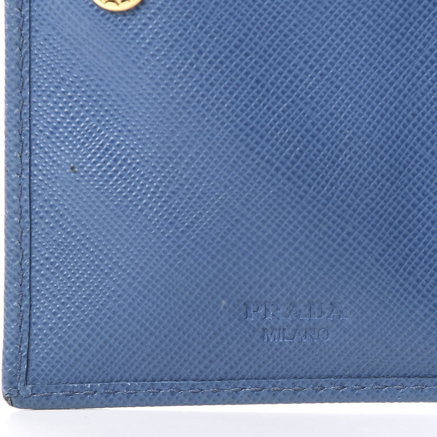 Saffiano Metal Compact Snap Bi-Fold Wallet Cobalto
