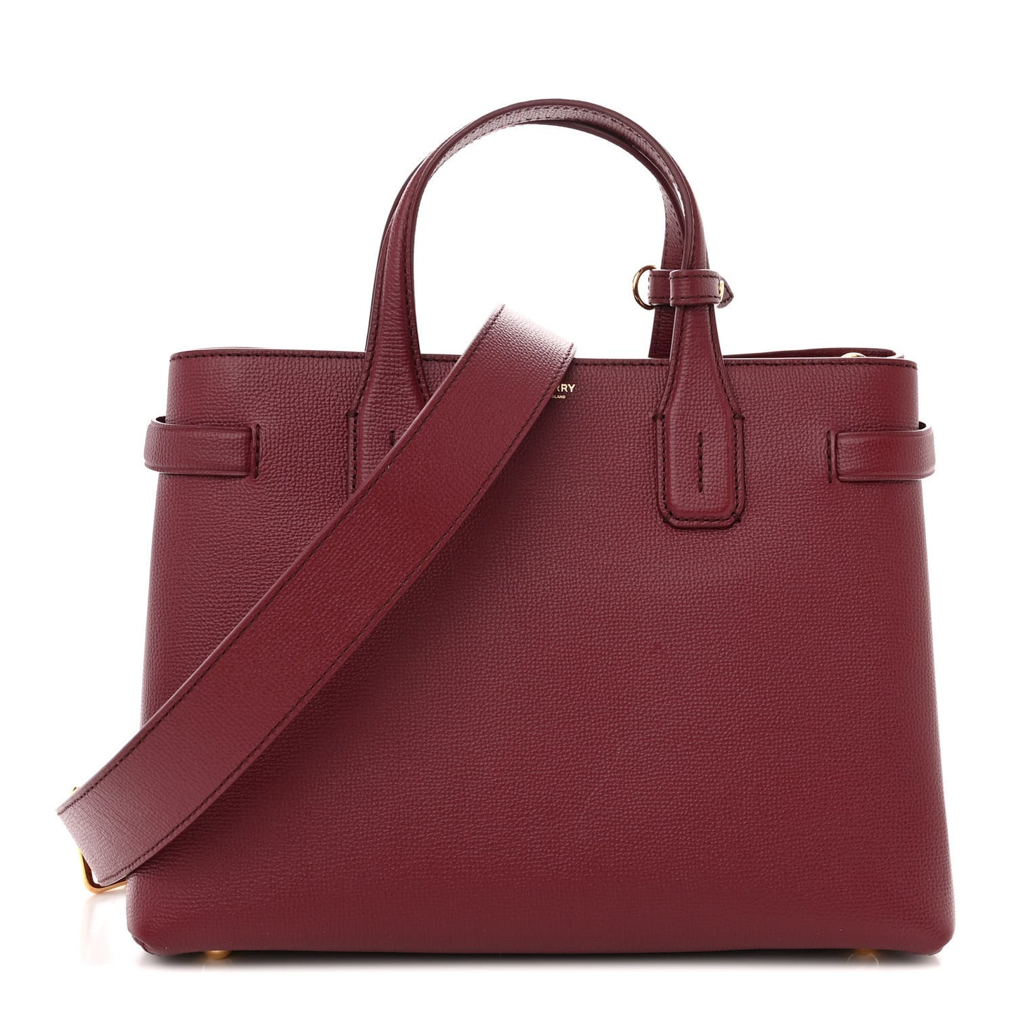 Derby Calfskin House Check Medium Banner Tote Crimson