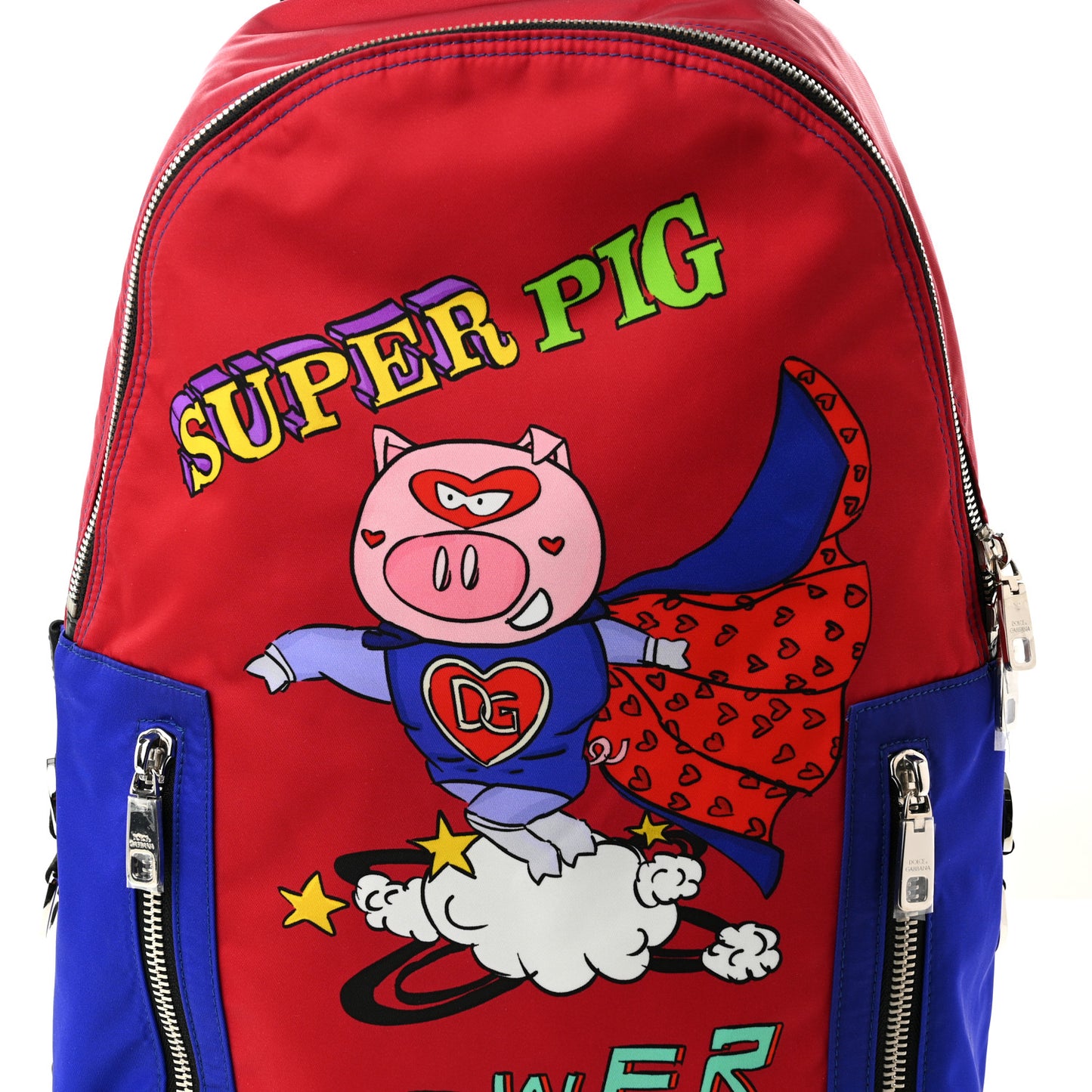 Nylon Super Pig Backpack Red Multicolor