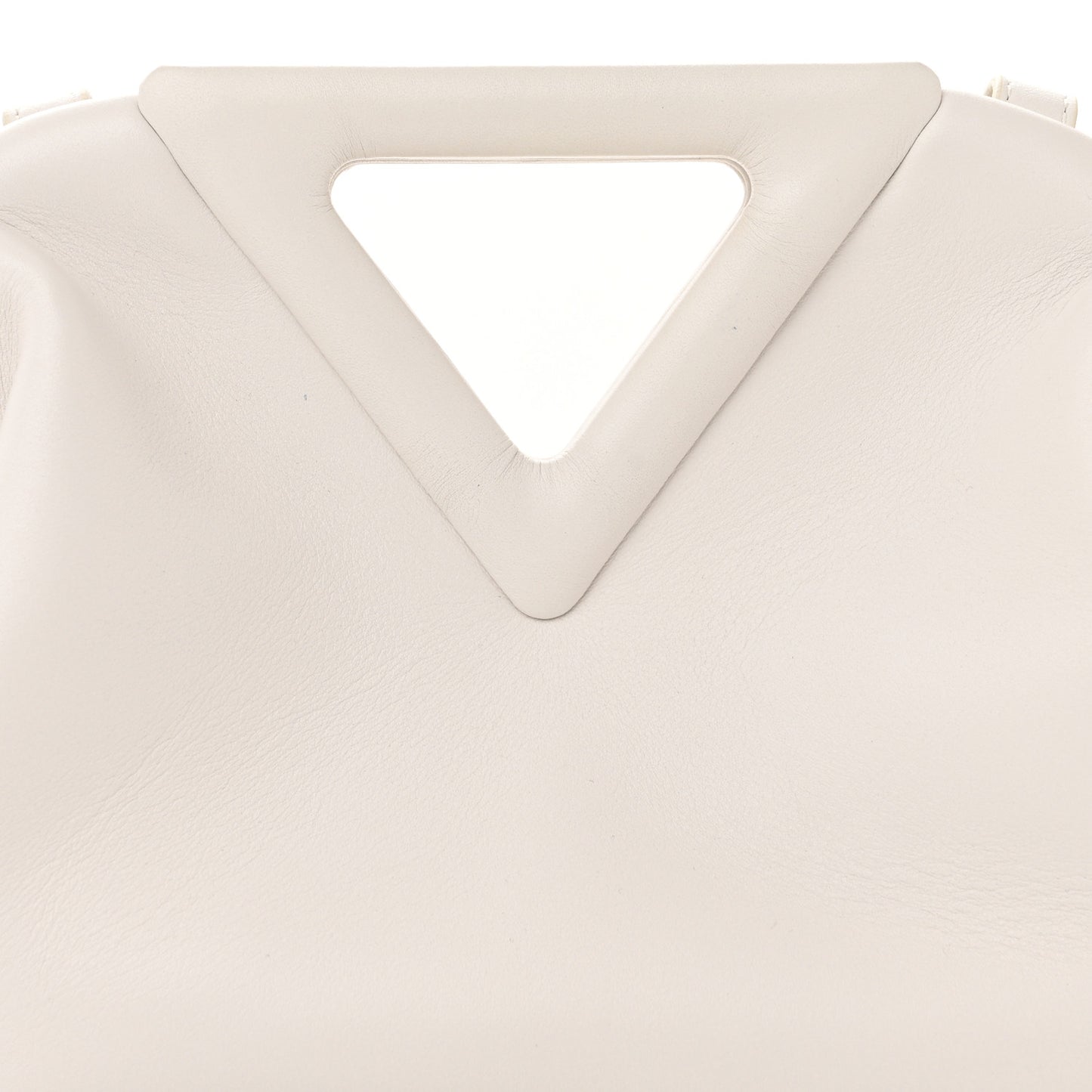 Calfskin Small The Point Triangle Bag Chalk