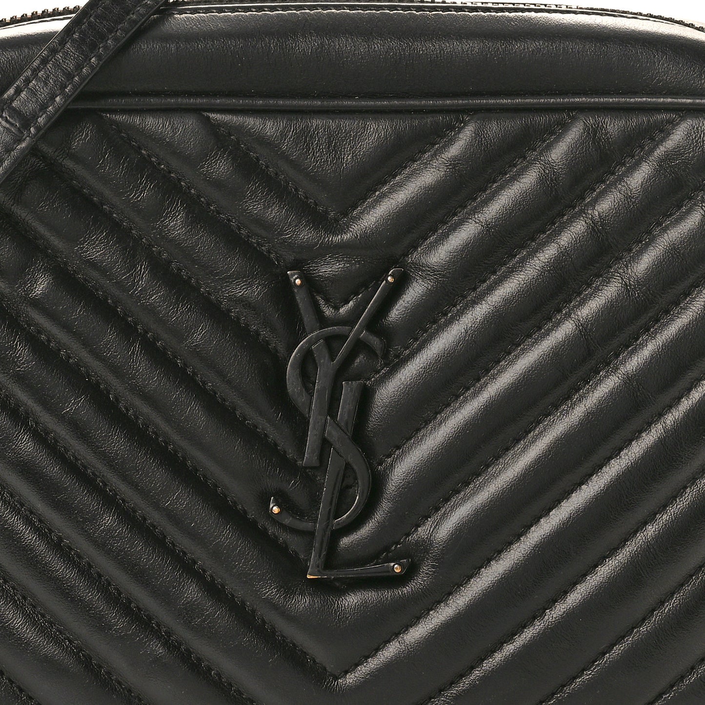 Calfskin Matelasse Monogram Monochrome Lou Camera Bag Black