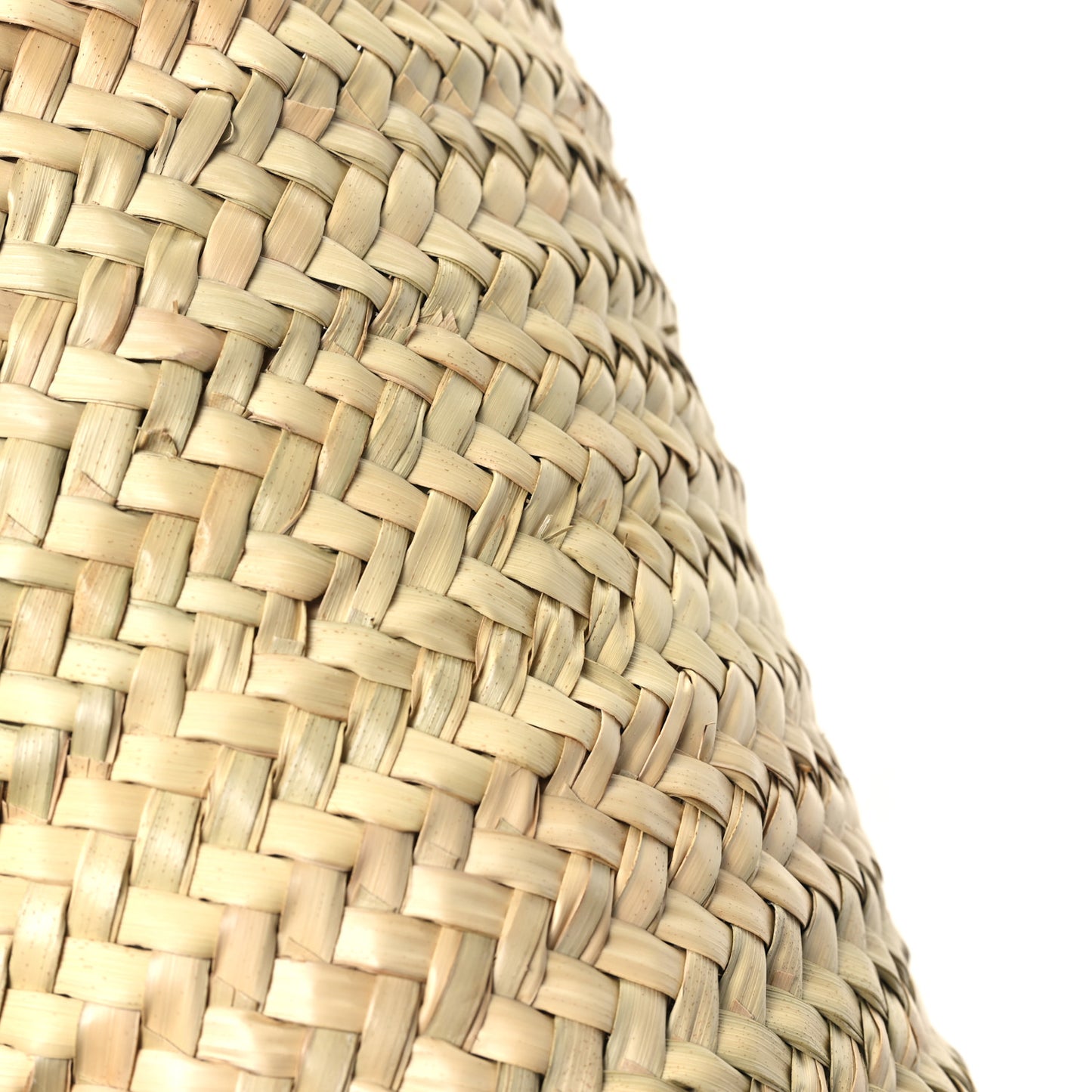 Palmitto Vitello Woven Braided Large Basket Tote Bag Naturale White