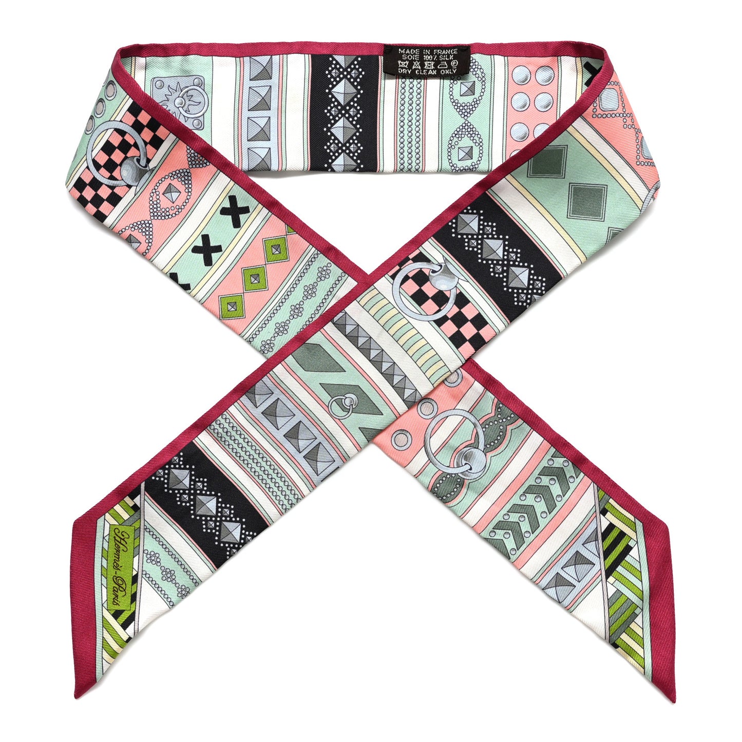 Silk Colliers De Chiens Twilly Rose Vif Vert De Eau Rose