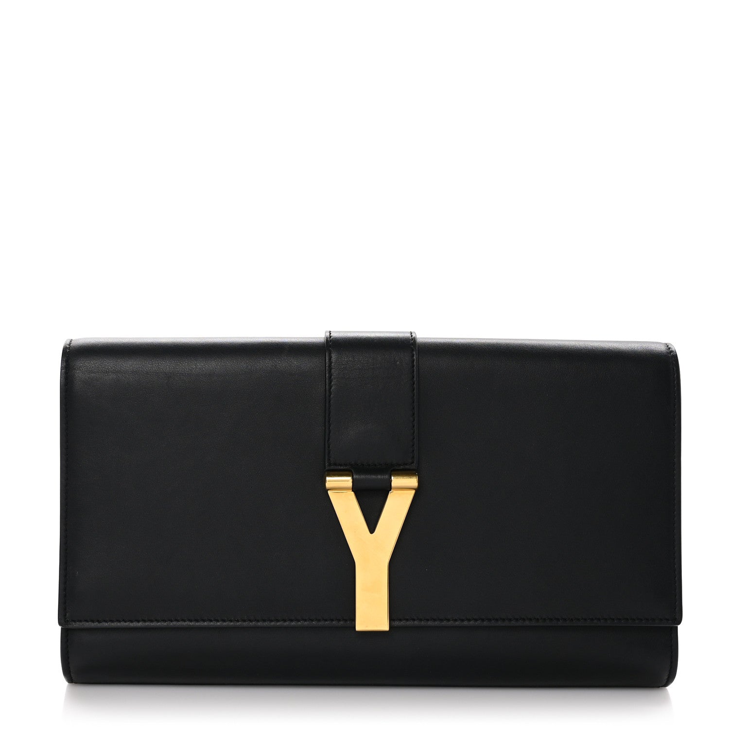 Saint Laurent SAINT LAURENT Calfskin Classic Y Ligne Clutch Black 1 of 11