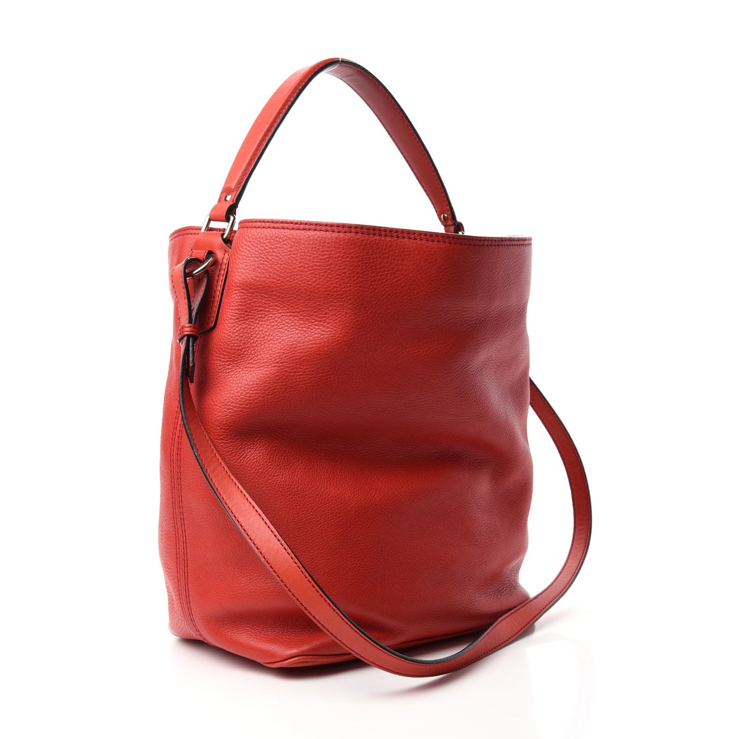 Grainy Calfskin Medium Ashby Hobo Cadmium Red