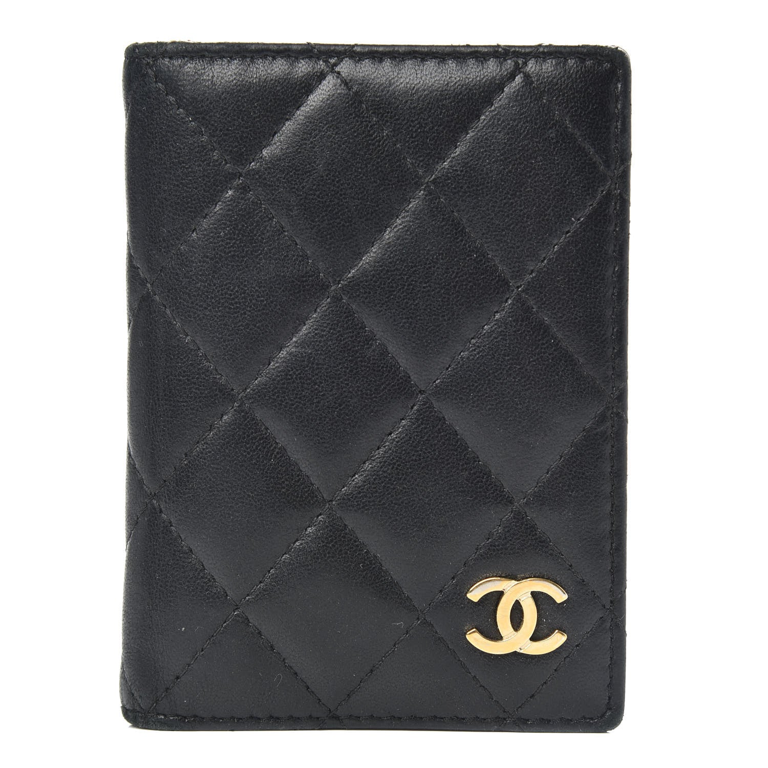 Chanel Lambskin Quilted Card Holder Wallet Black 1 of 12