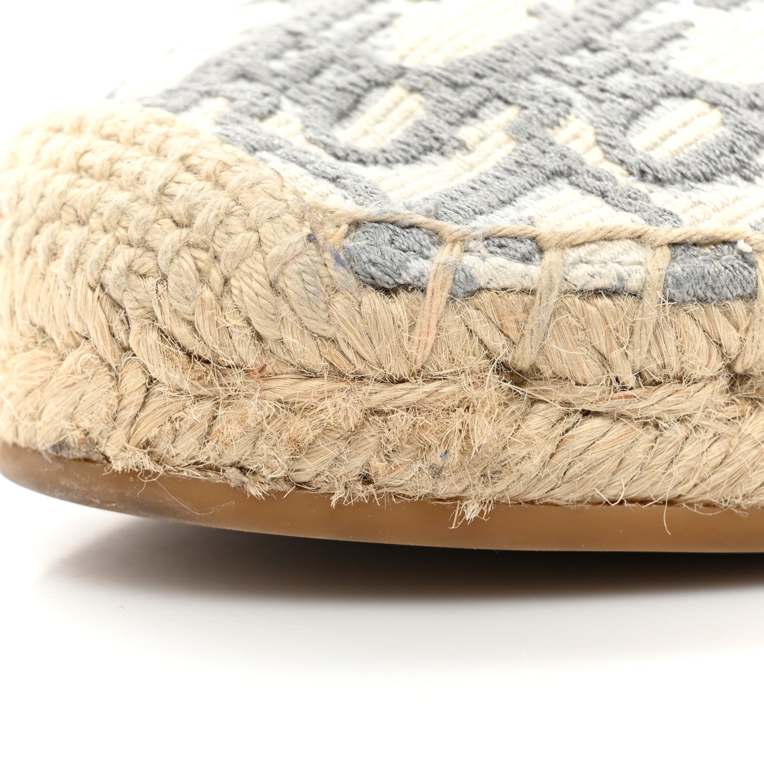 Christian Dior Oblique Embroidered Granville 15mm Espadrilles 37 Grey Stone 12 of 12