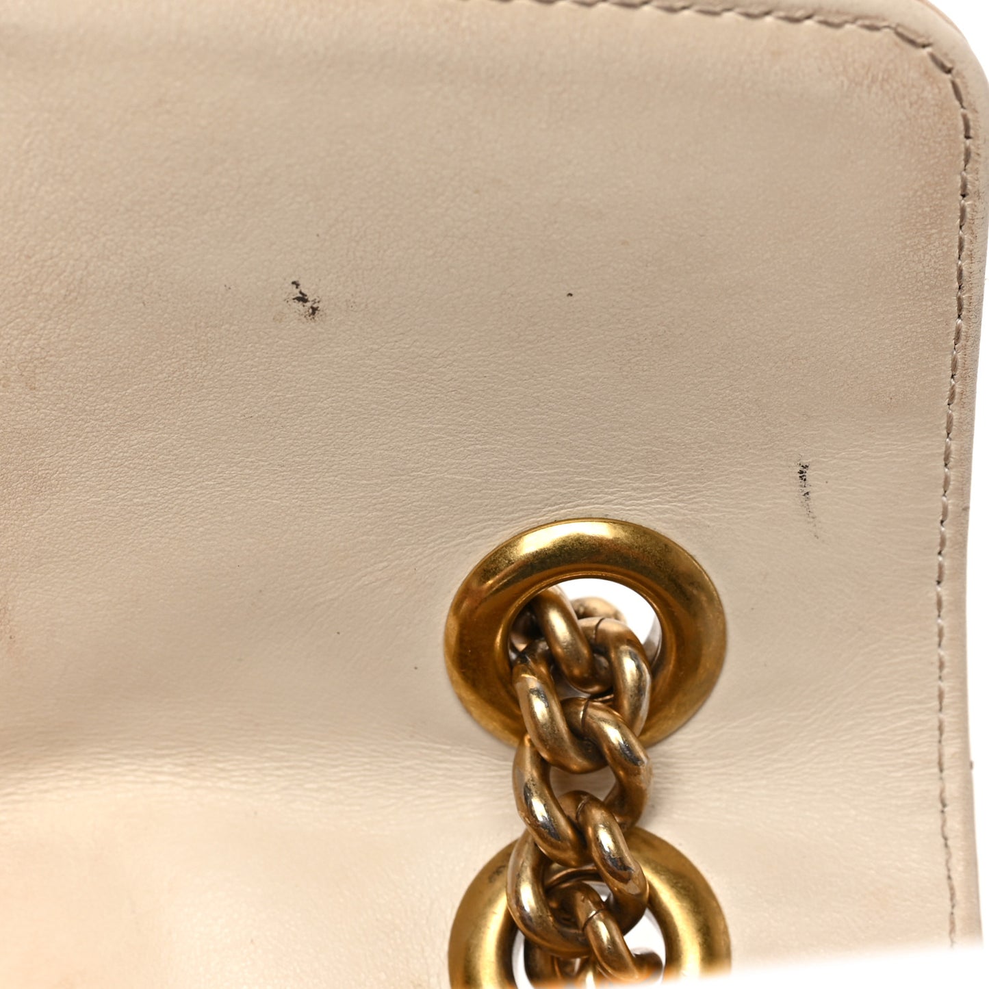 Calfskin Matelasse Small GG Marmont Shoulder Bag White