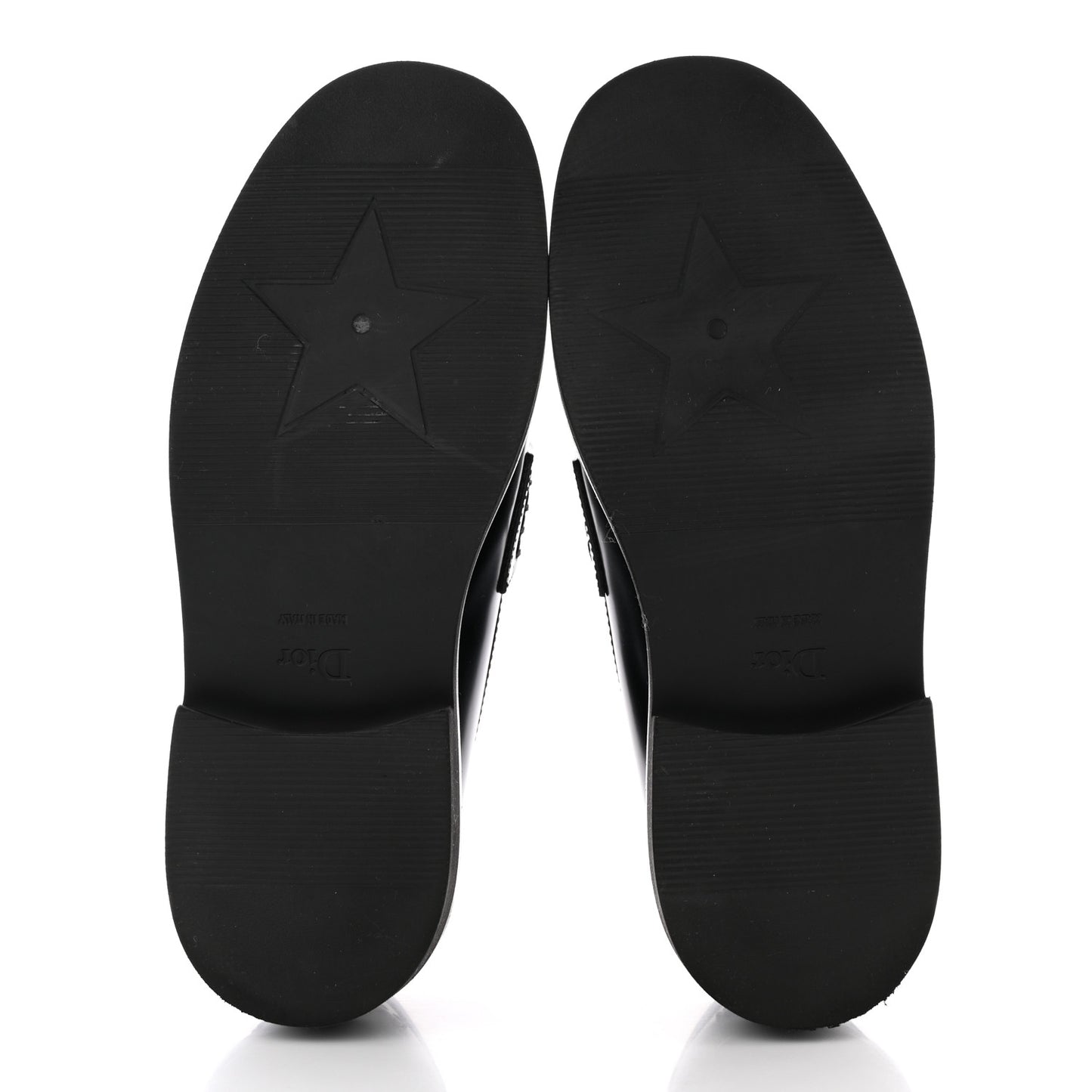 Brushed Calfskin Boy Loafers 35.5 Black White