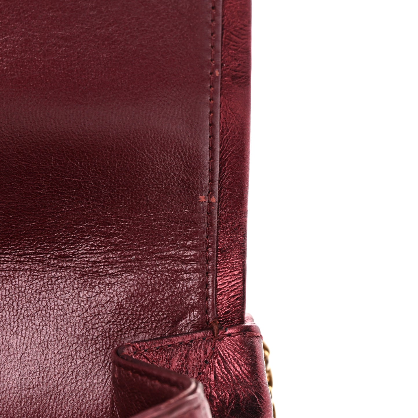 Metallic Aged Calfskin Quilted 2.55 Reissue 227 Flap Dark Red