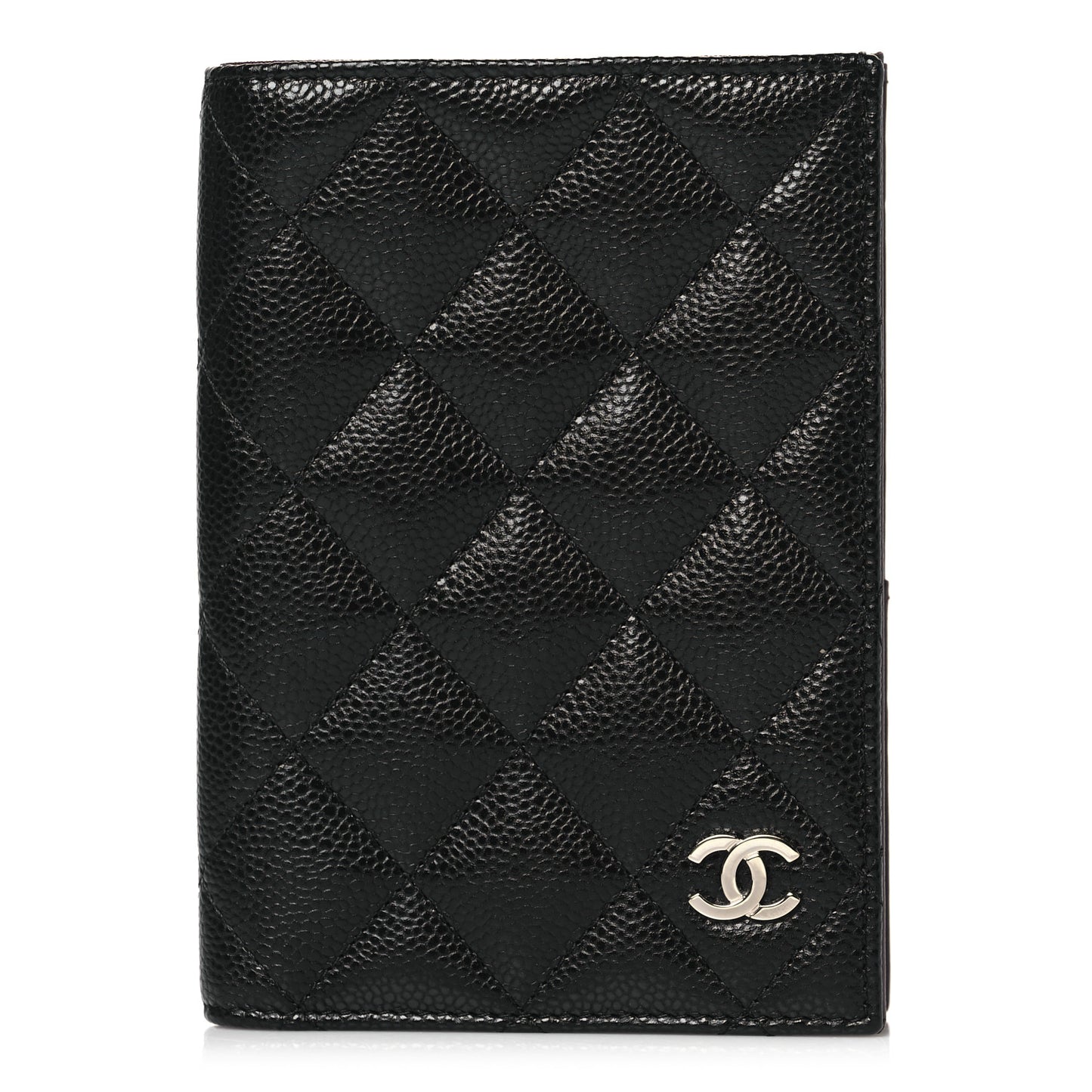 Caviar Quilted Passport Holder Black