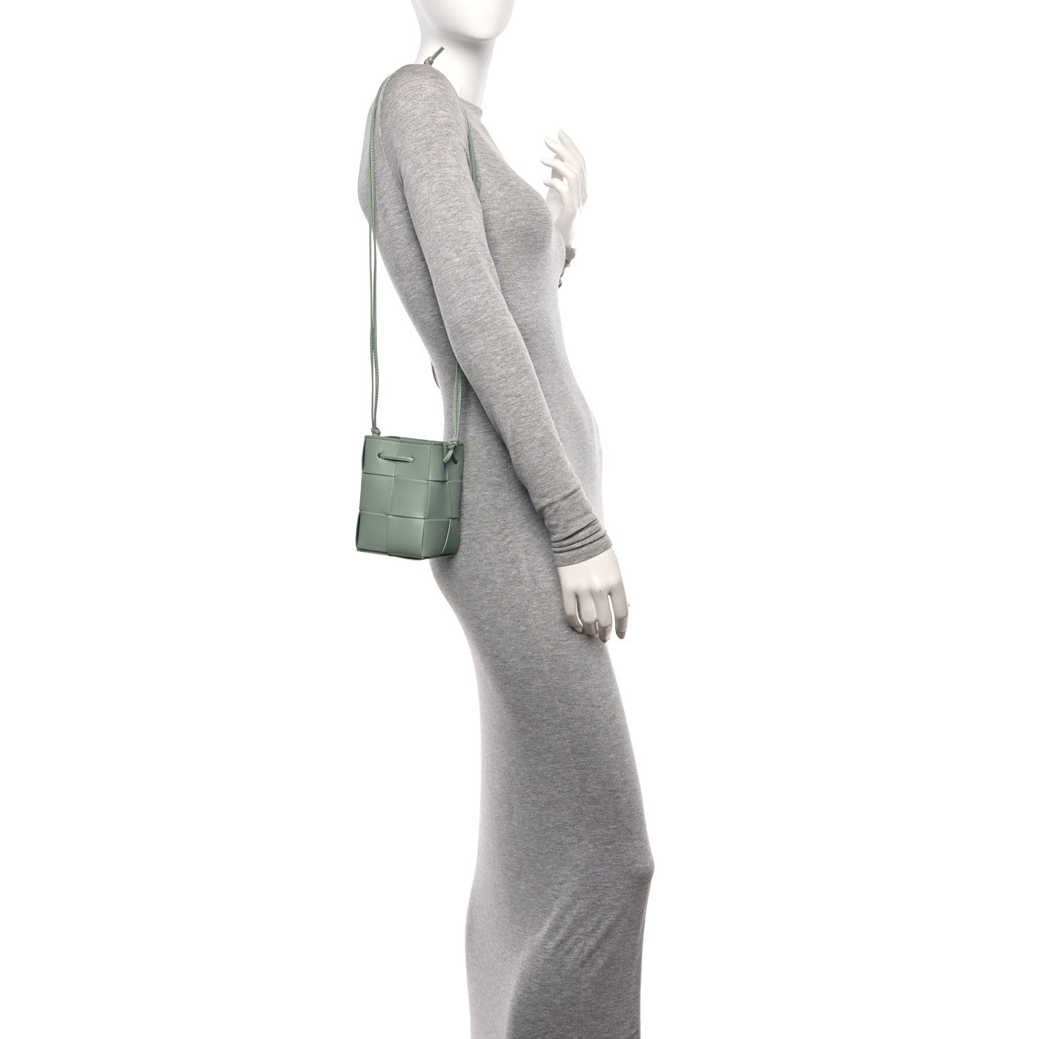 Bottega Veneta Nappa Maxi Intrecciato Mini Cassette Bucket Bag New Sauge 2 of 9