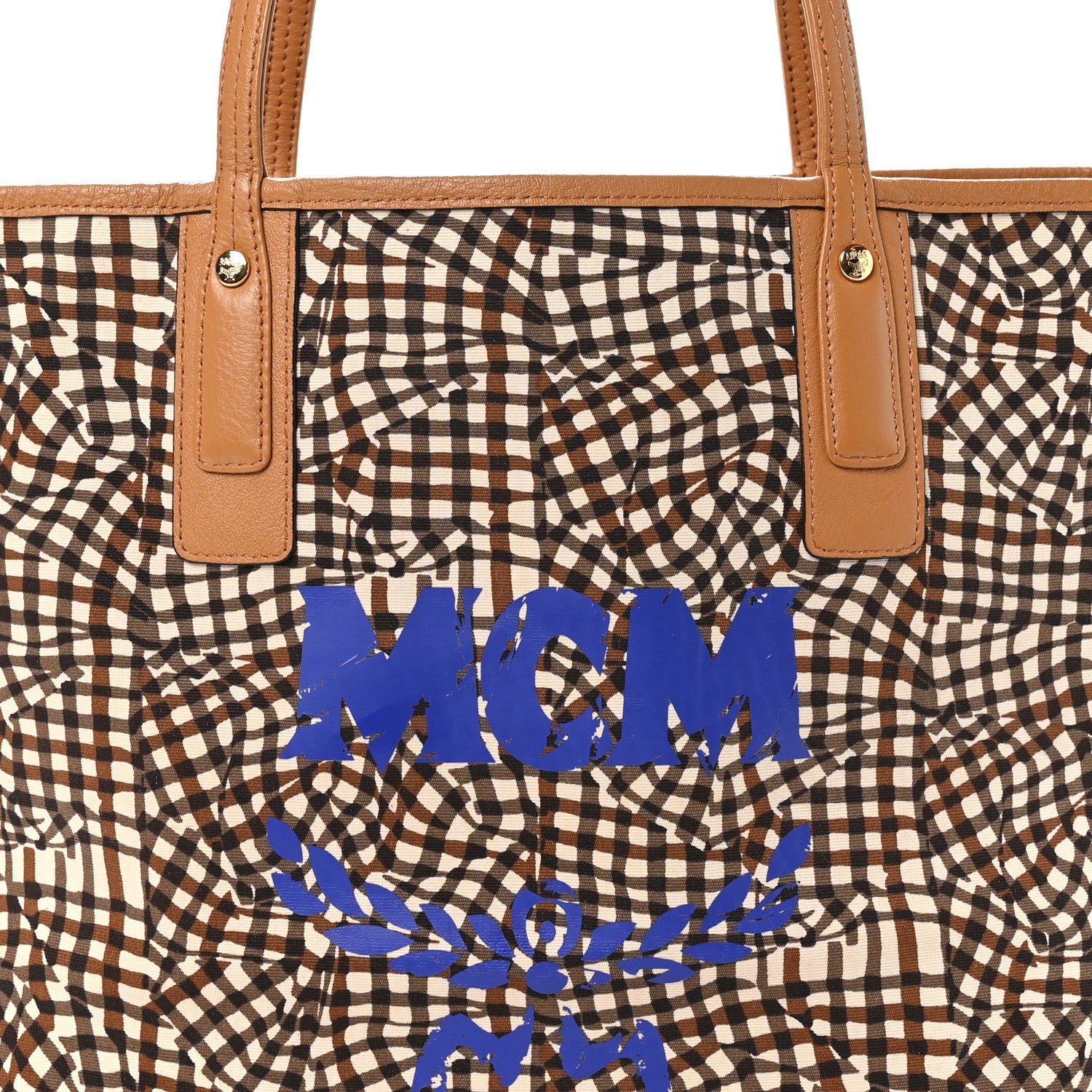 MCM Visetos Medium Liz Reversible Shopper Tote Cognac 12 of 15