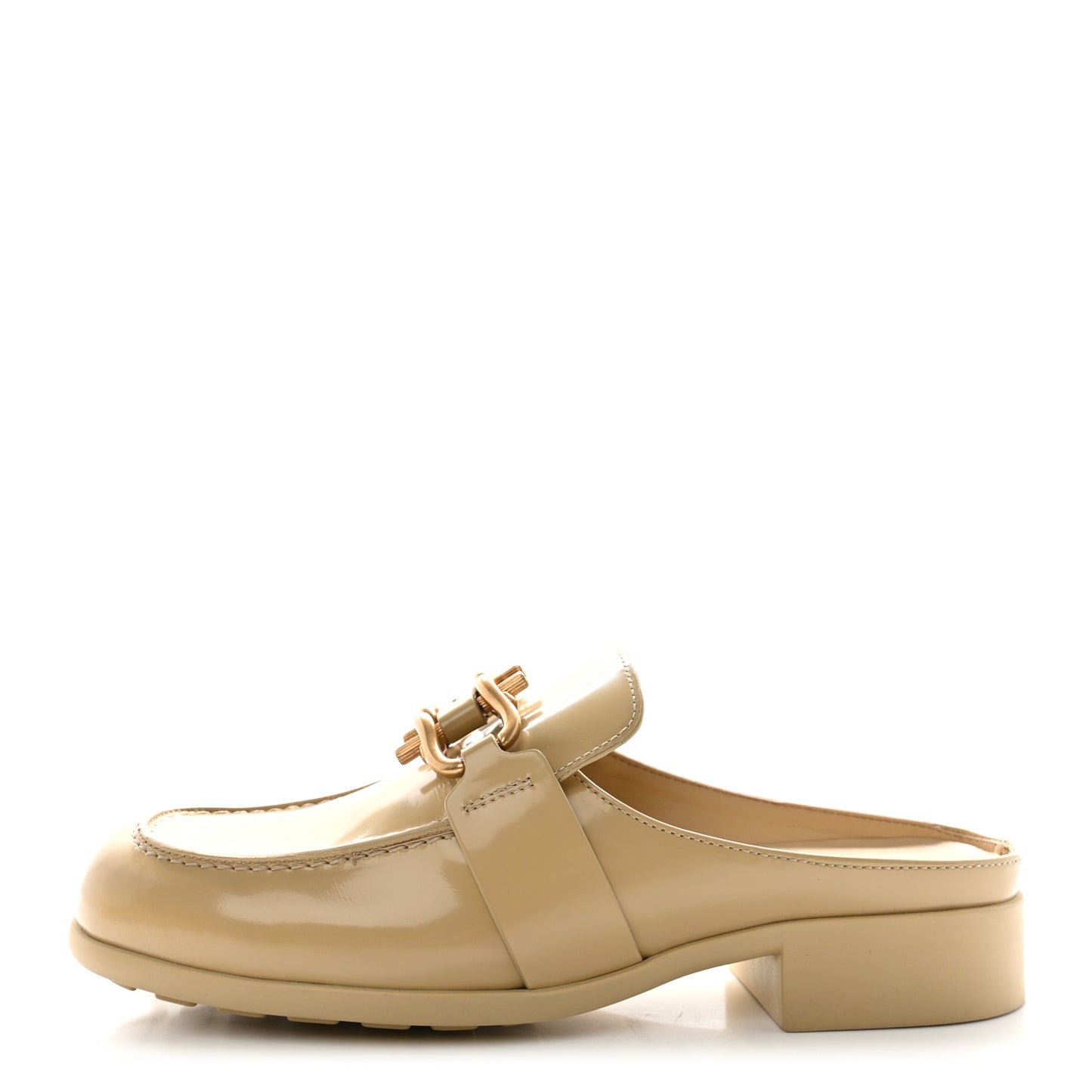 Soft Vinyl Calfskin Monsieur Loafers 38 Cane Sugar