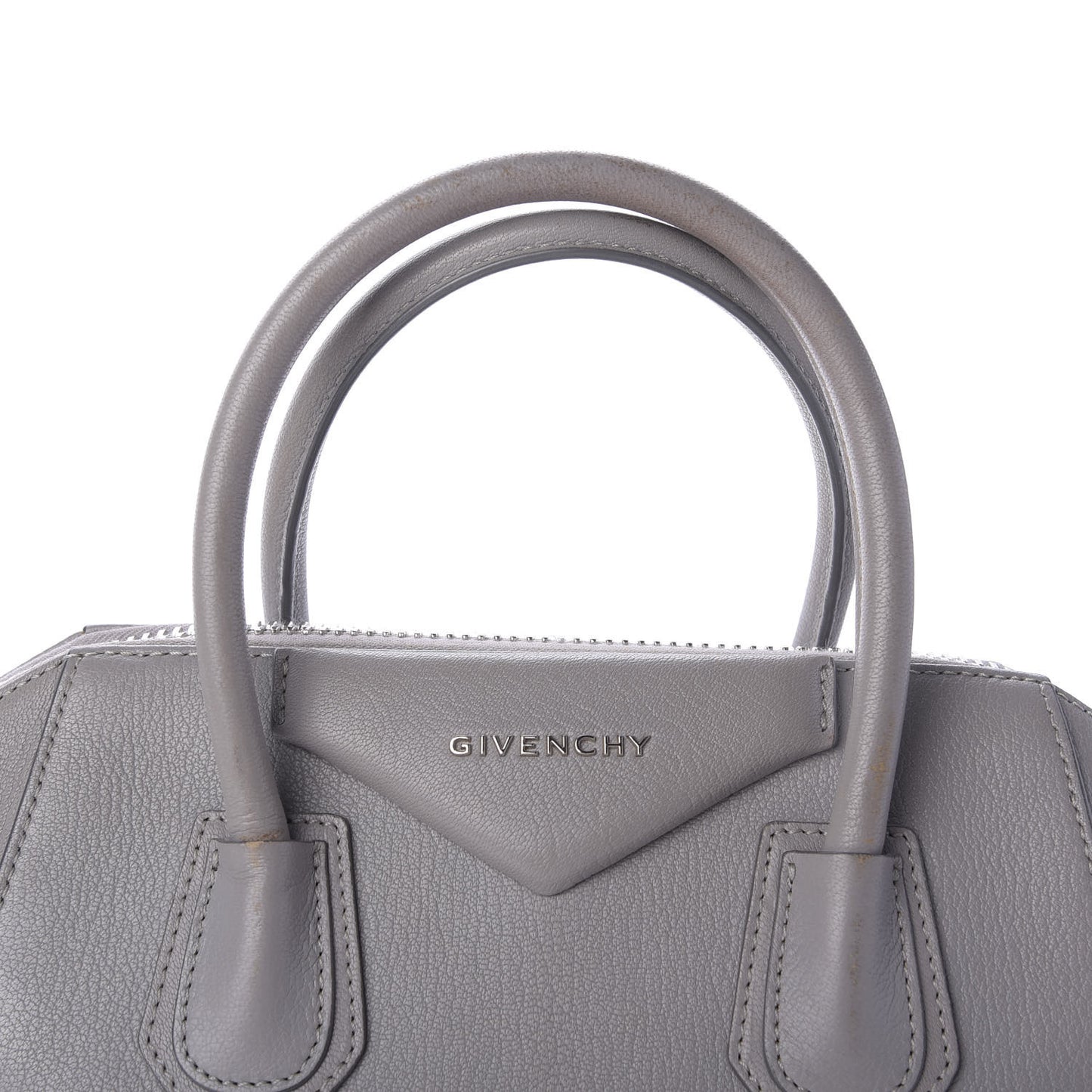 Sugar Goatskin Small Antigona Pearl Grey