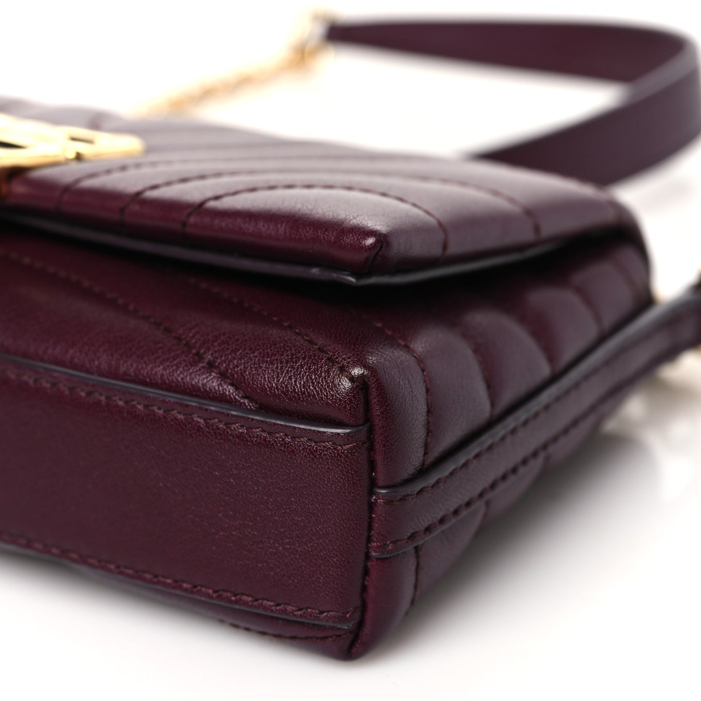Calfskin Quilted Small 4G Liquid Wallet On Chain Oxblood