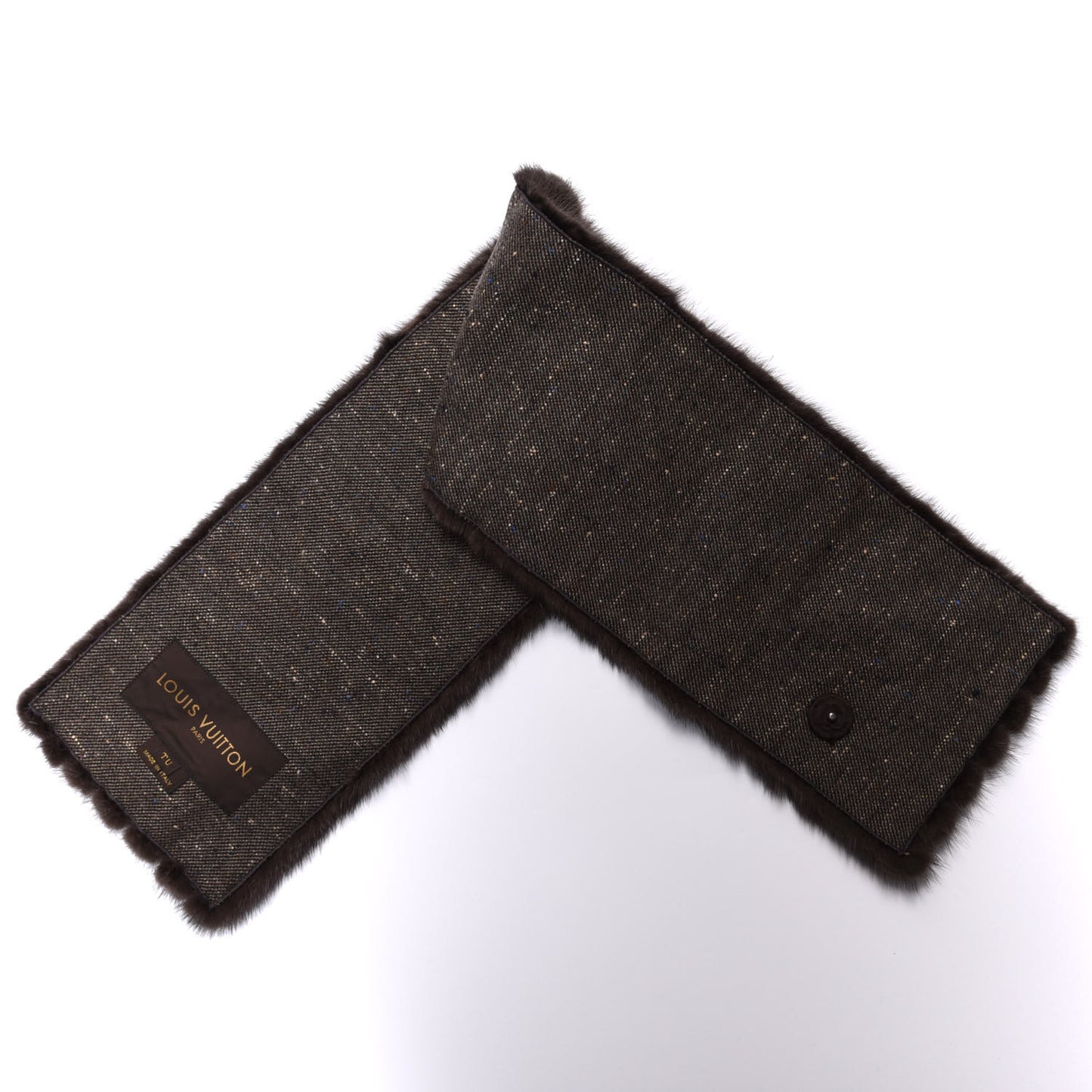 Mink Fur Scarf Stole Wrap Brown