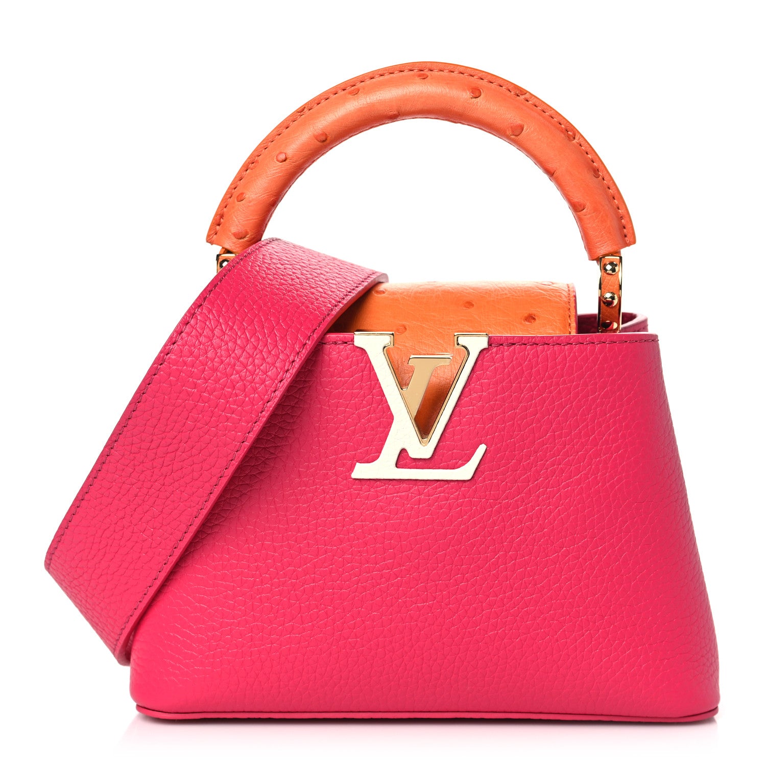 Louis Vuitton Taurillon Ostrich Capucines Mini Orange Fuchsia