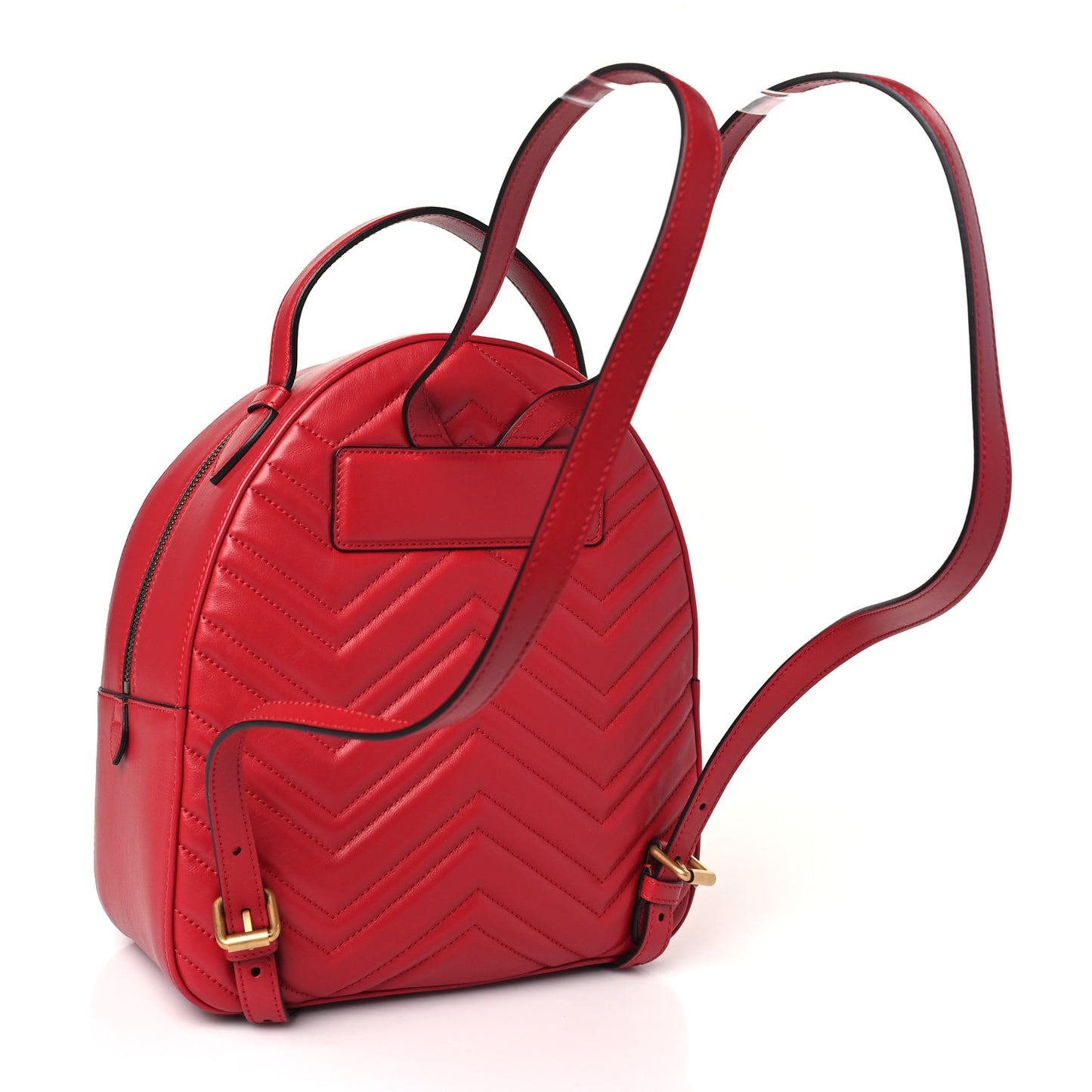 Calfskin Matelasse GG Marmont Dome Backpack Hibiscus Red