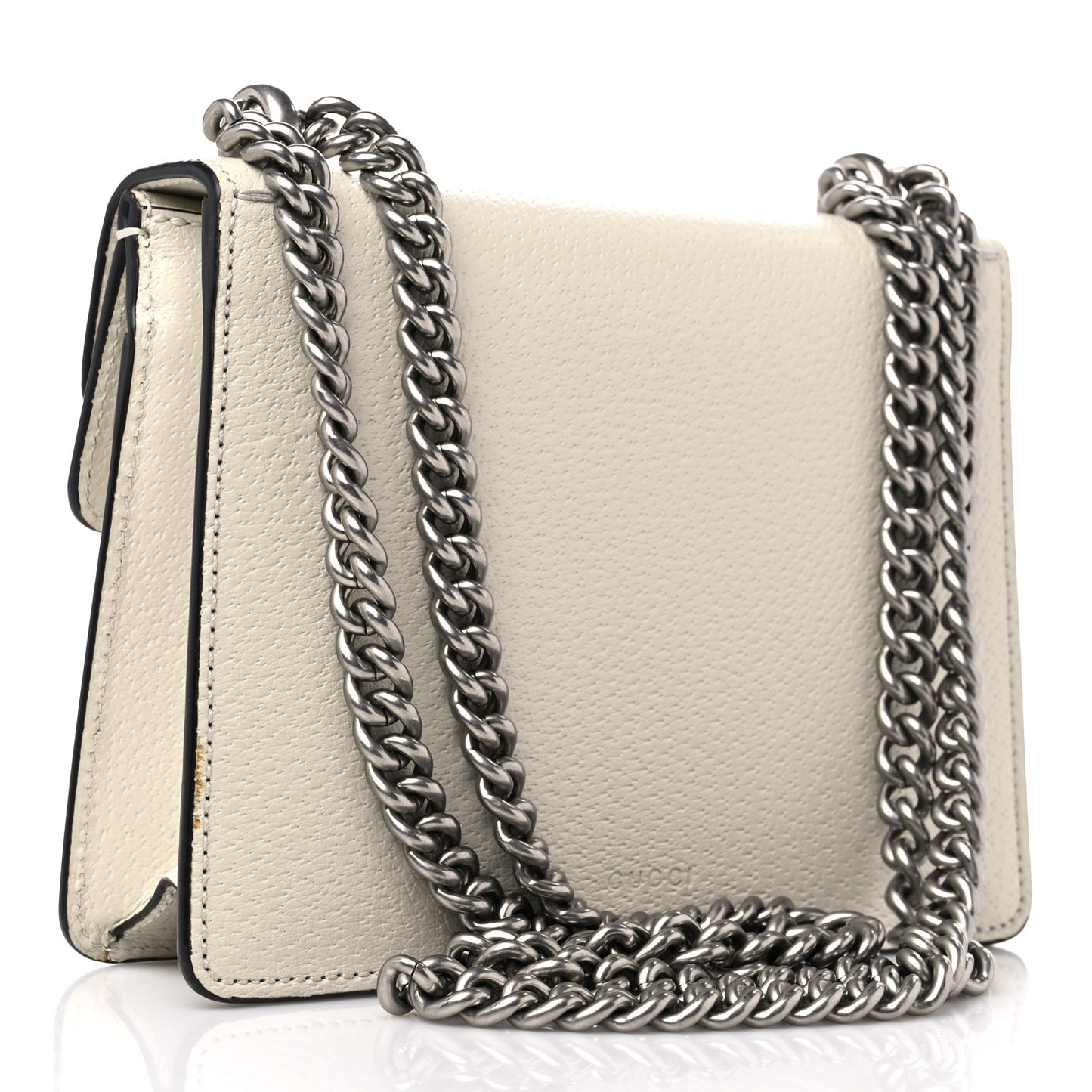 Textured Calfskin Crystal Mini Dionysus Shoulder Bag Mystic White