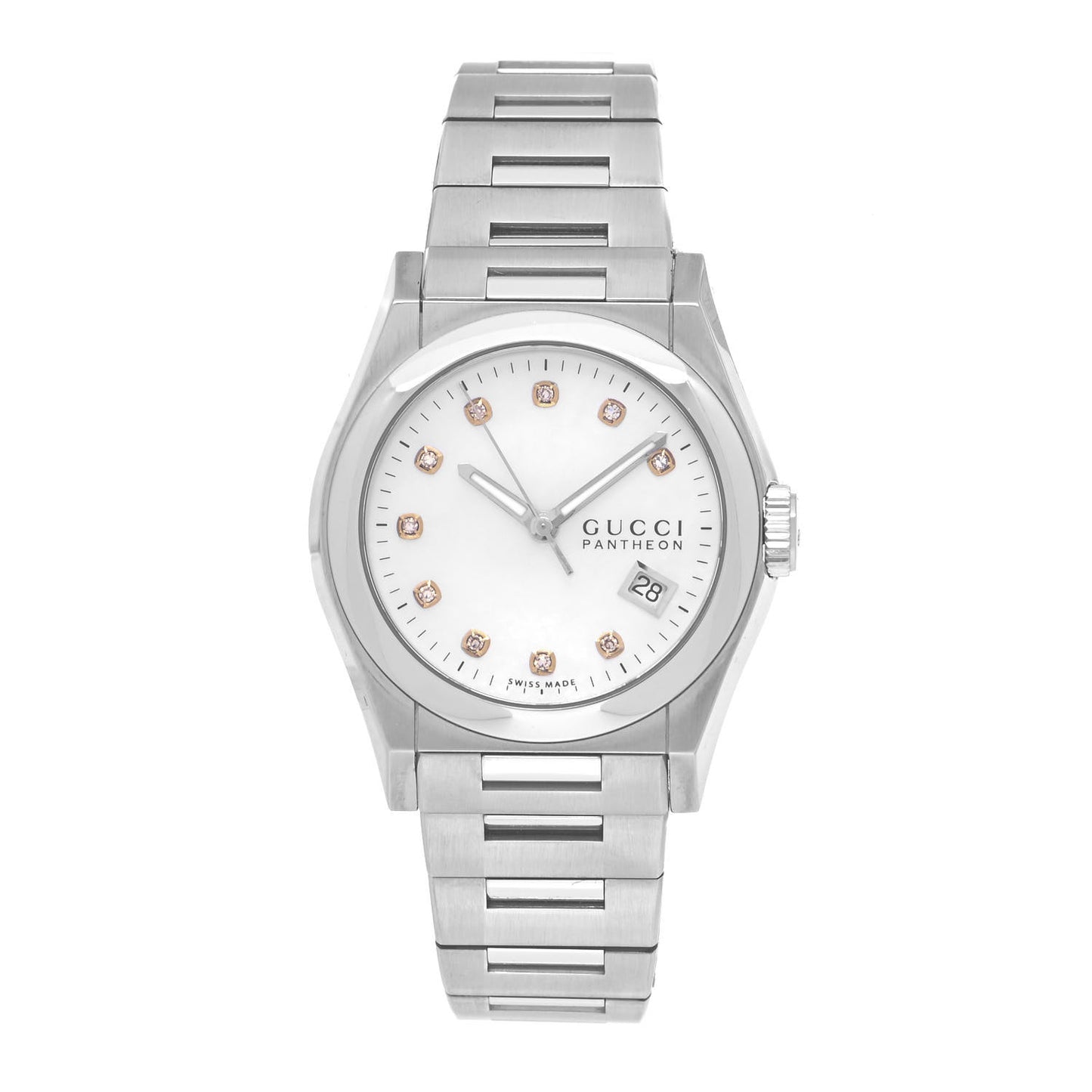 Stainless Steel Diamond Mother of Pearl 36mm Pantheon Quartz Watch