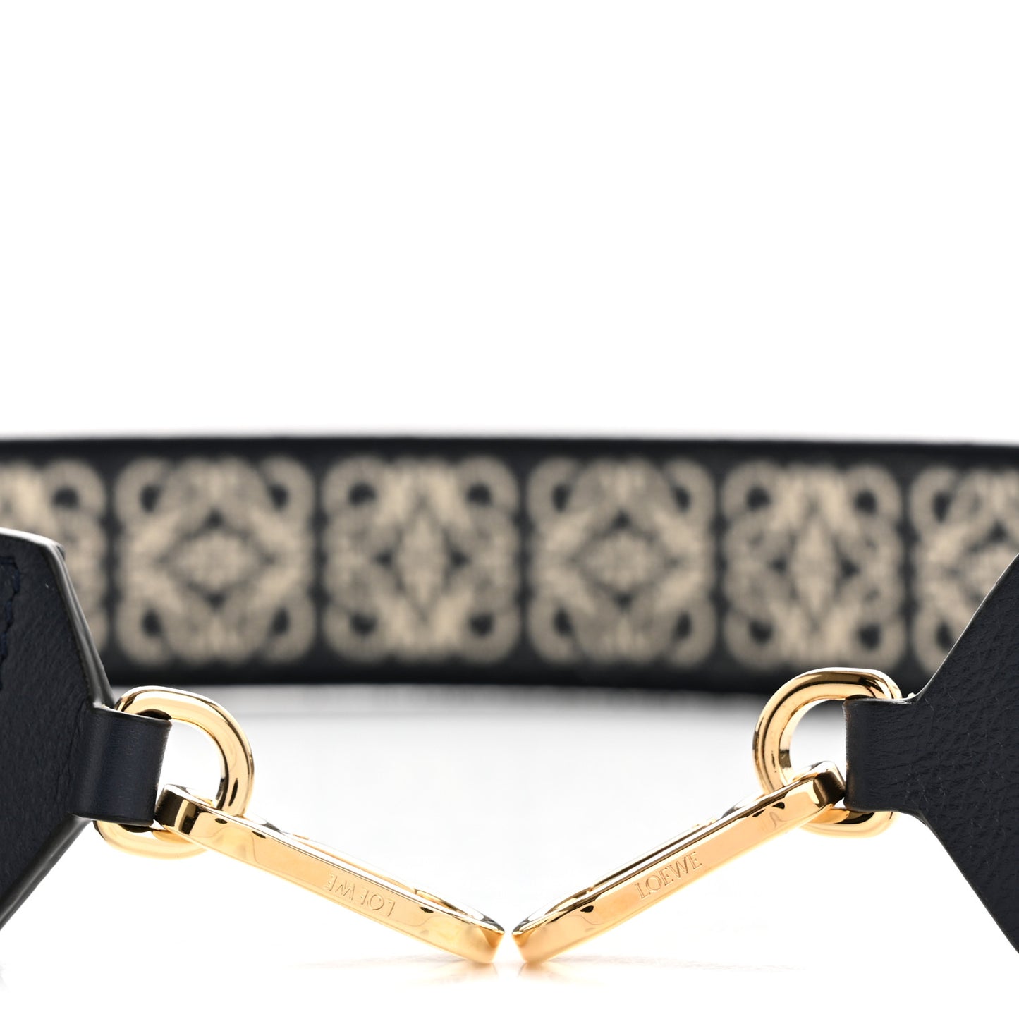 Calfskin Jacquard Anagram Strap Deep Navy