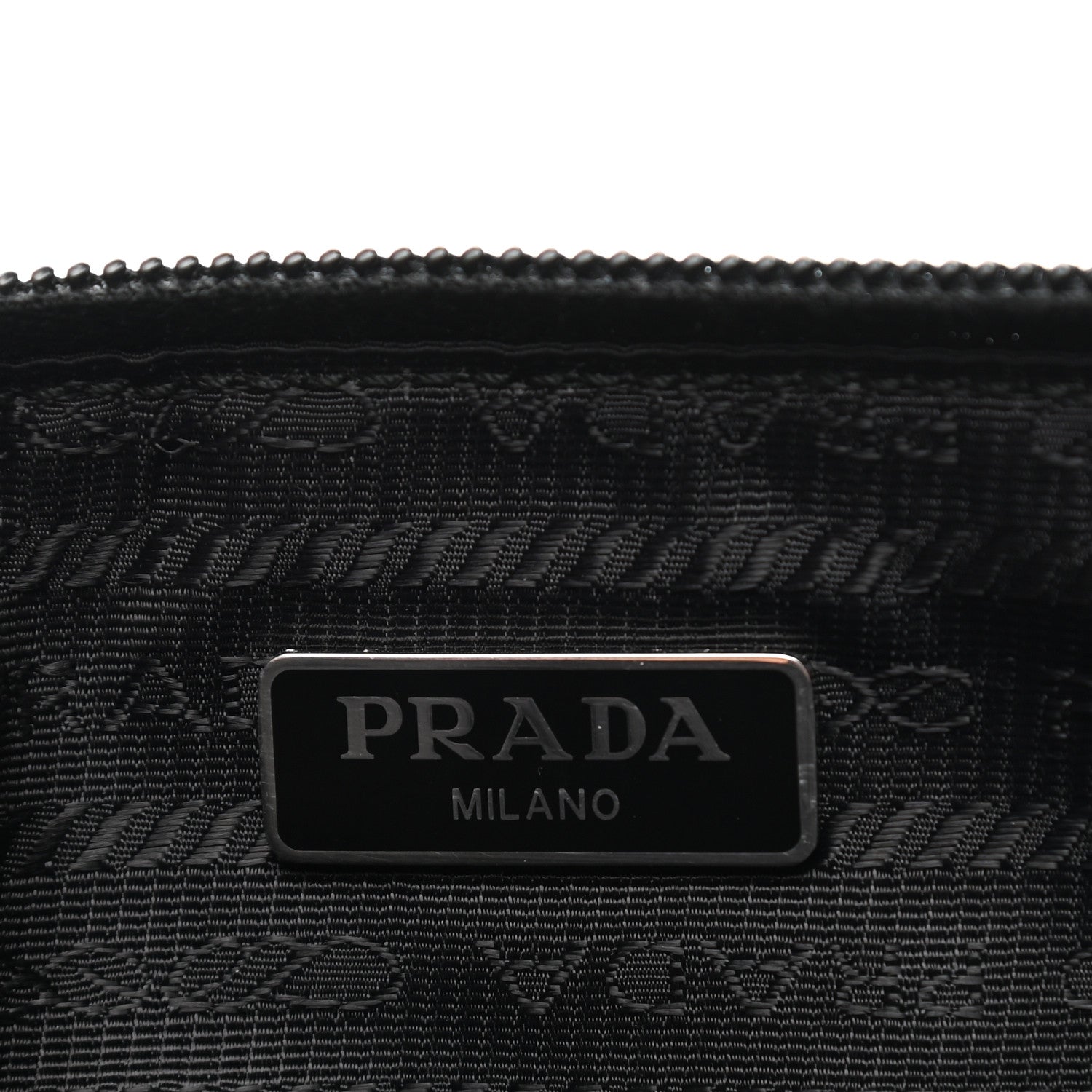 Prada Tessuto Nylon Saffiano Wristlet Black 8 of 8